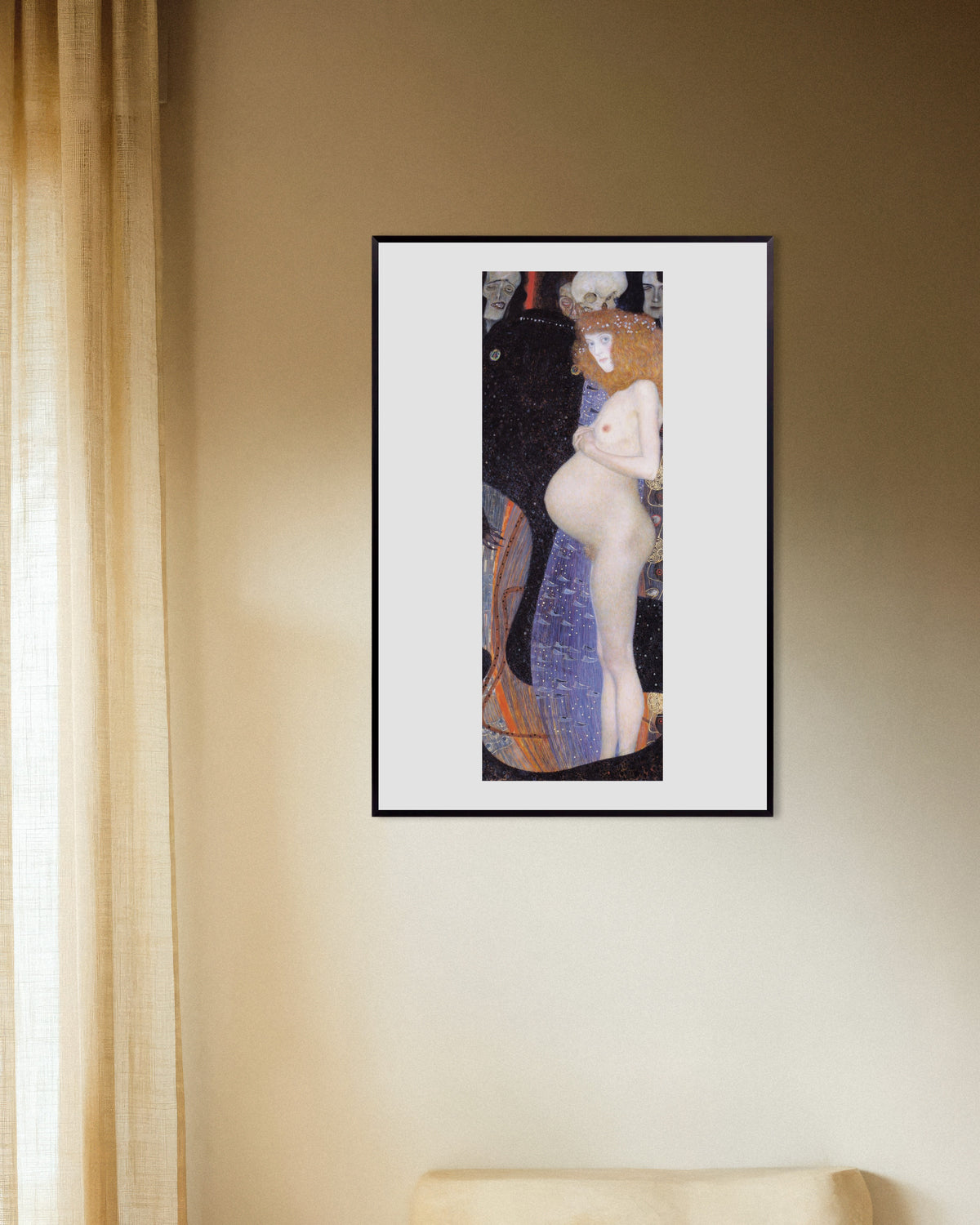 Poster De hoop I (1903) van Gustav Klimt met metalen lijst