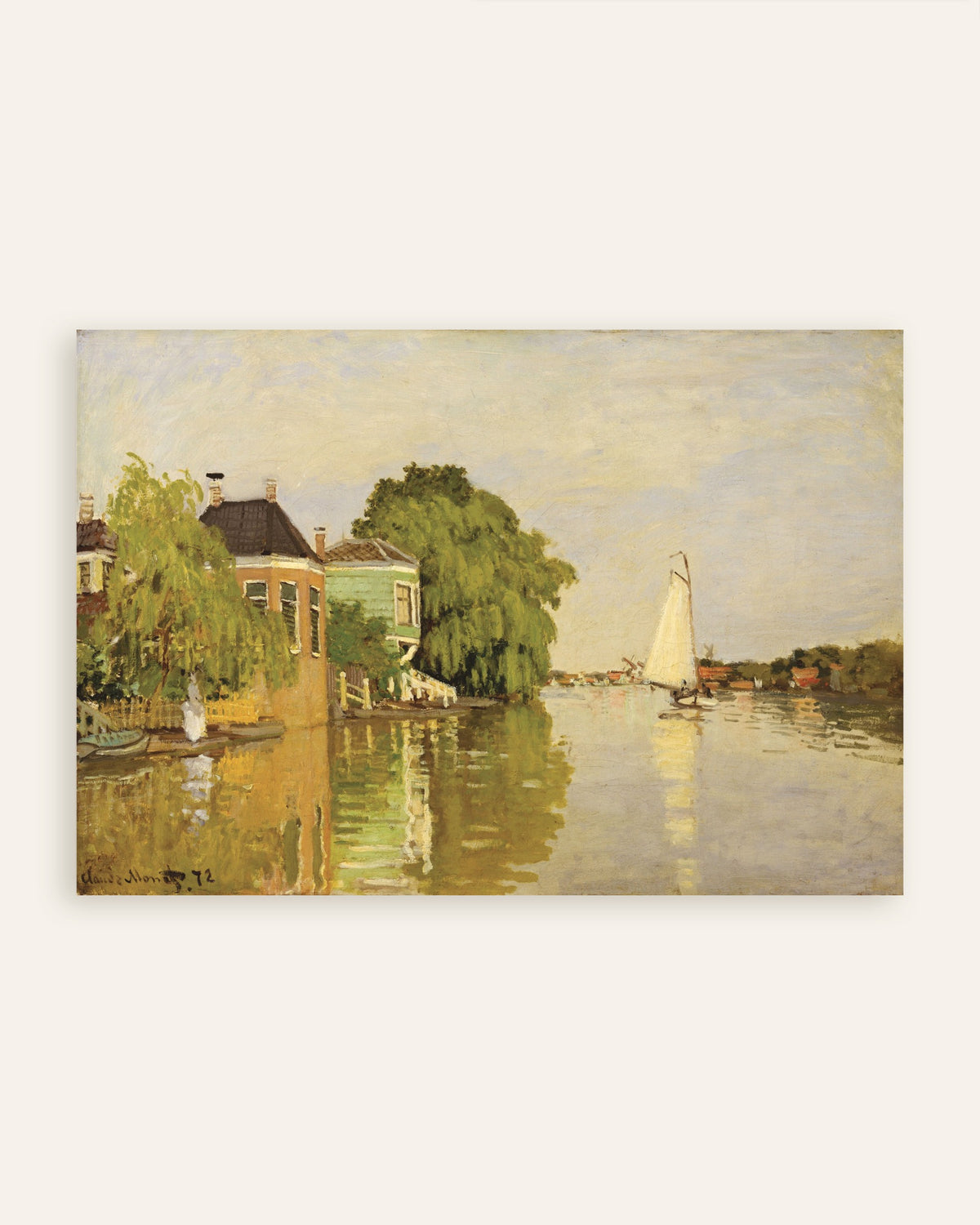 Poster Huizen aan de Achterzaan (1871) van Claude Monet, miniatuur