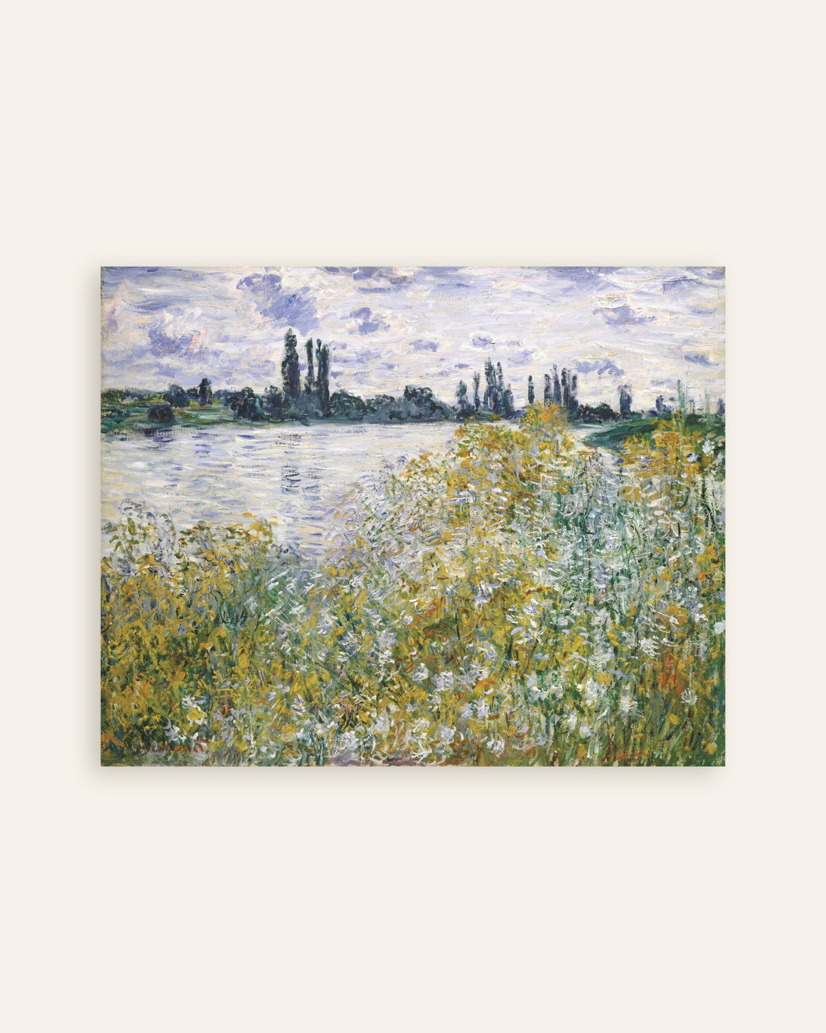 Poster Het Bloemeneiland bij Vétheuil (1880) van Claude Monet, miniatuur