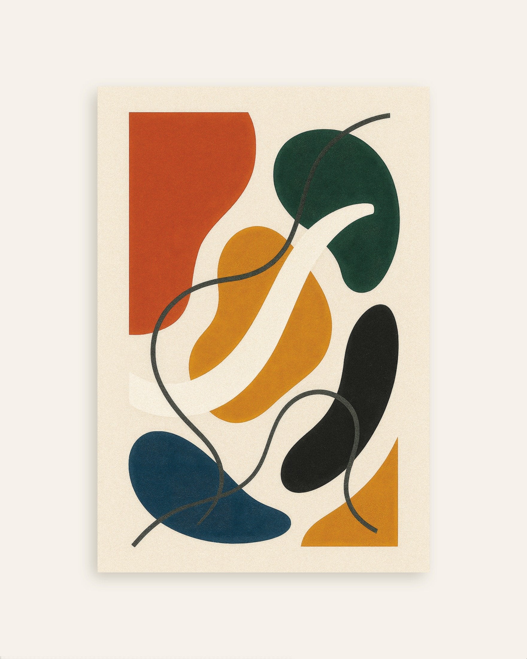 Poster of Inflections 02 – colorful abstract poster with organic shapes, thumbnail