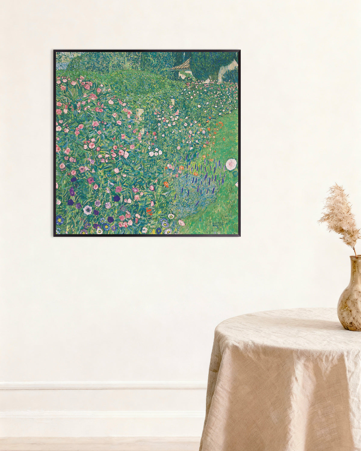 Poster Italiaans tuinlandschap (1913) van Gustav Klimt met metalen lijst