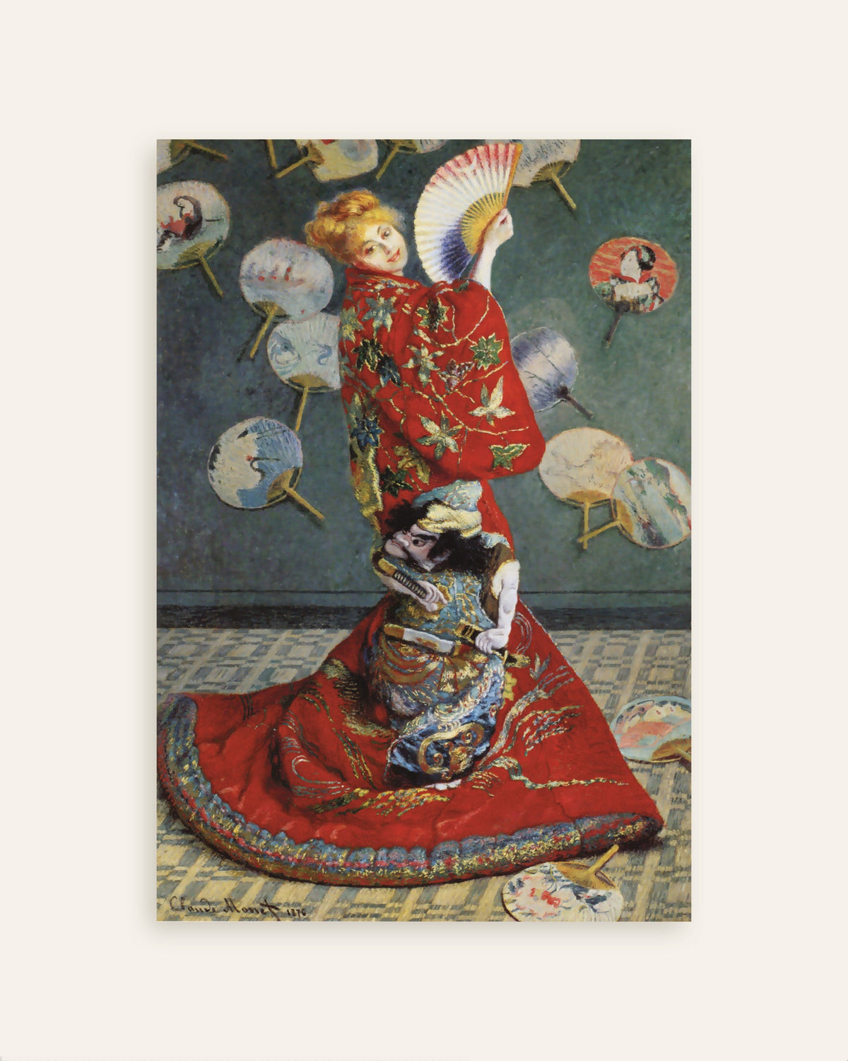 Affiche La Japonaise, Camille Monet en costume japonais (1876) de Claude Monet, miniature