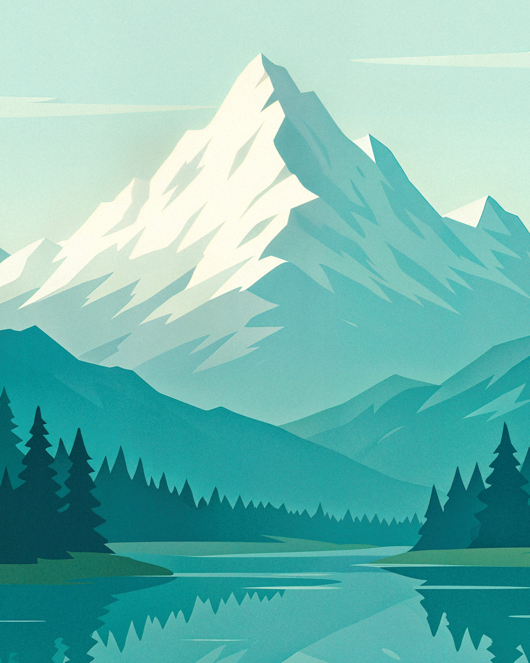 Alpen Poster - Minimalistische Berg Poster
