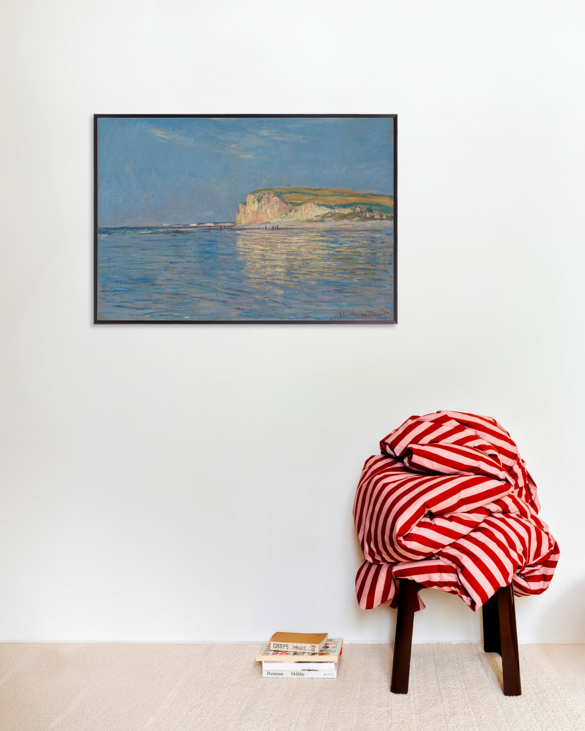 Affiche Marée basse à Pourville, près de Dieppe (1882) de Claude Monet, avec un cadre en métal