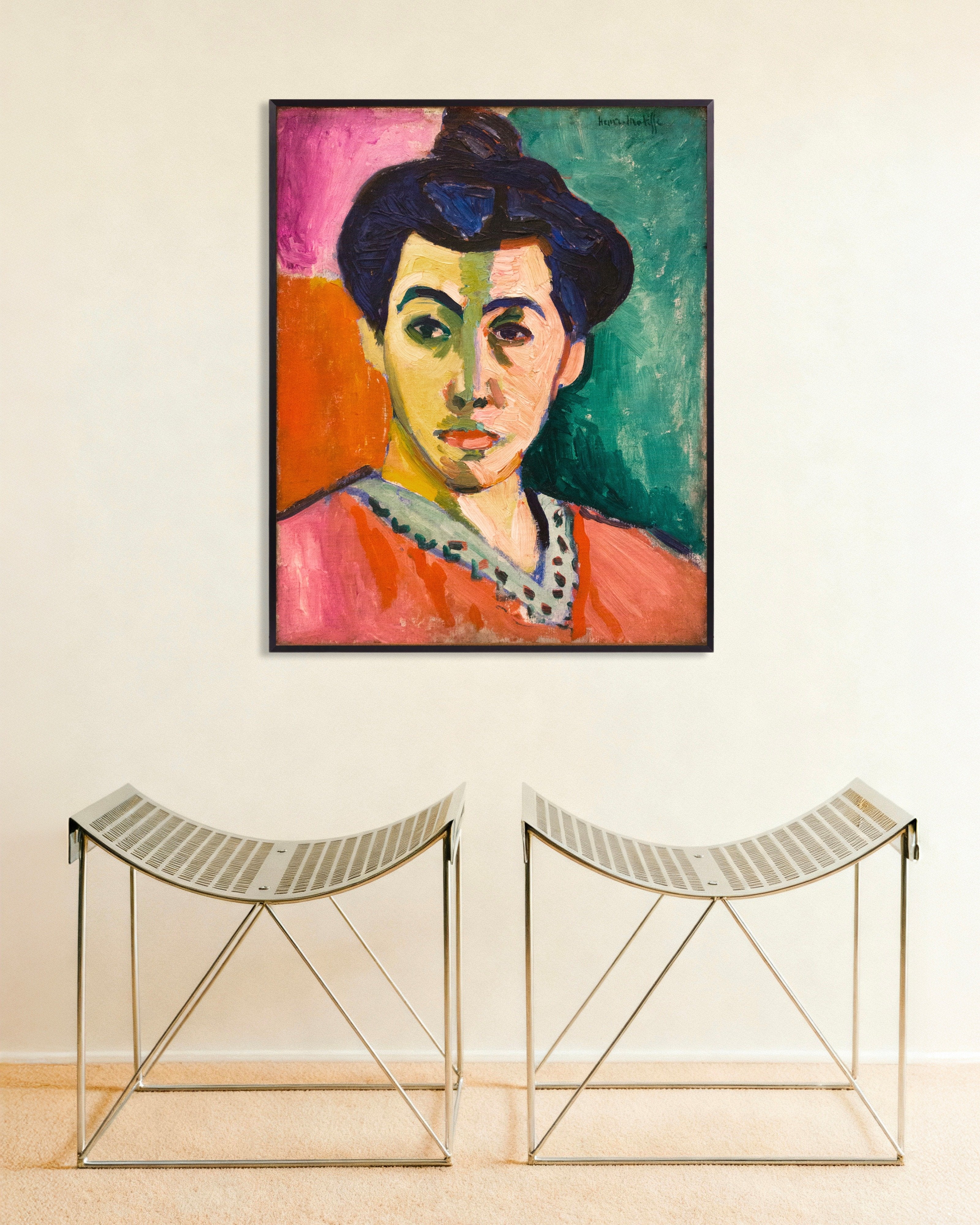 Poster of Madame Matisse (1913) by Henri Matisse, with metal frame