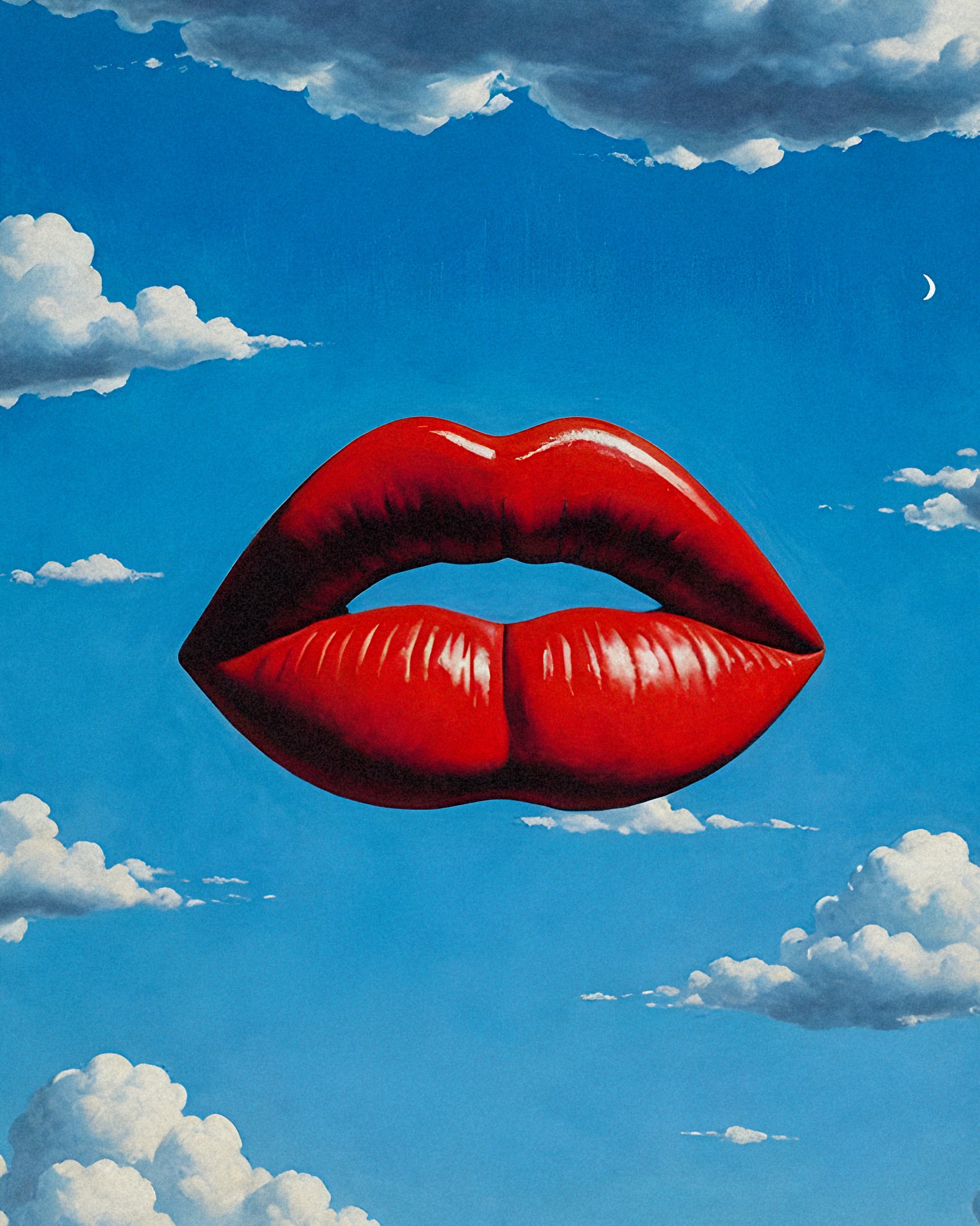 Poster Lèvres Rouges – Art Surréaliste Onirique - Affiche
