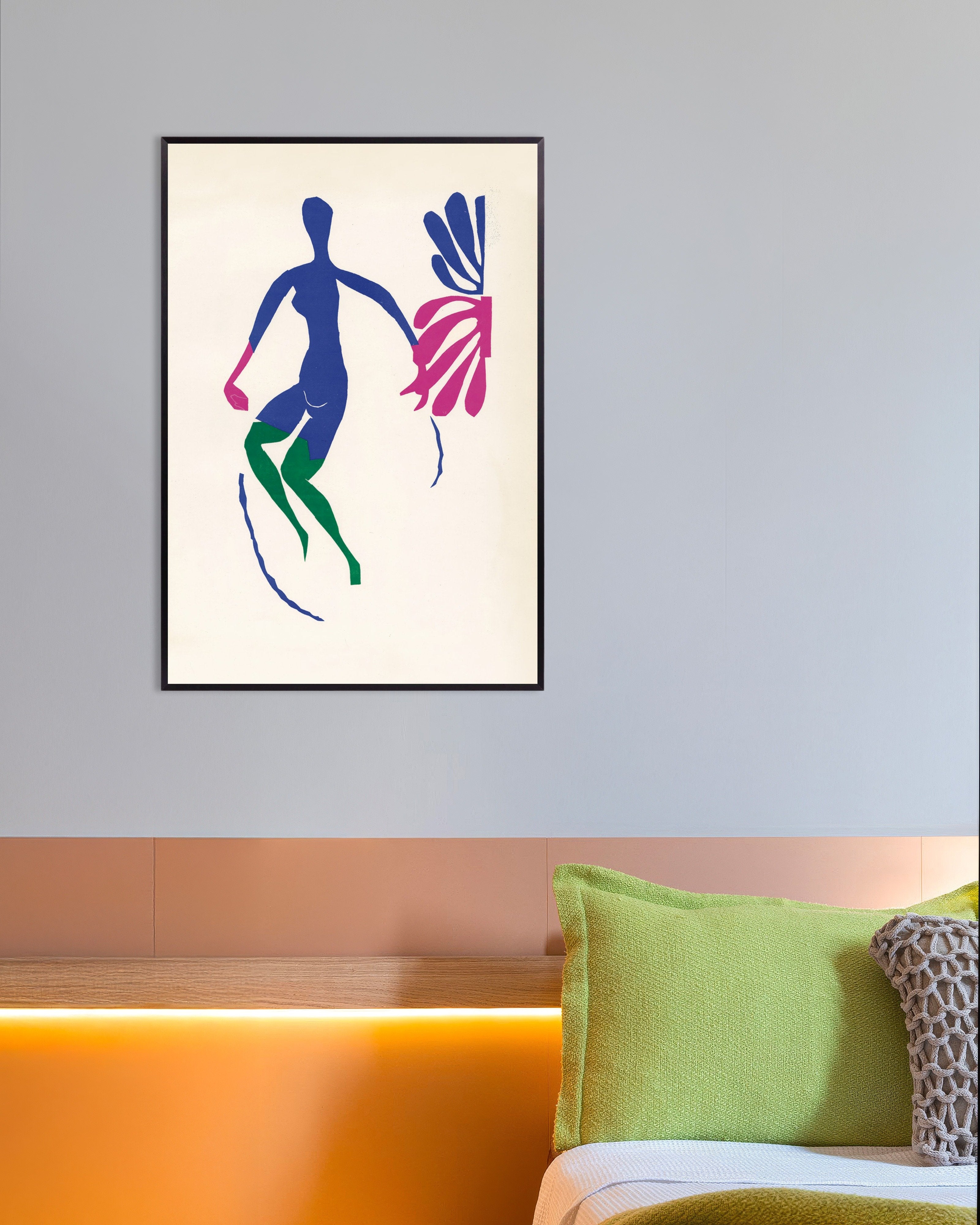 Poster of Matisse: Blue Nude with Green Stockings, with metal frame