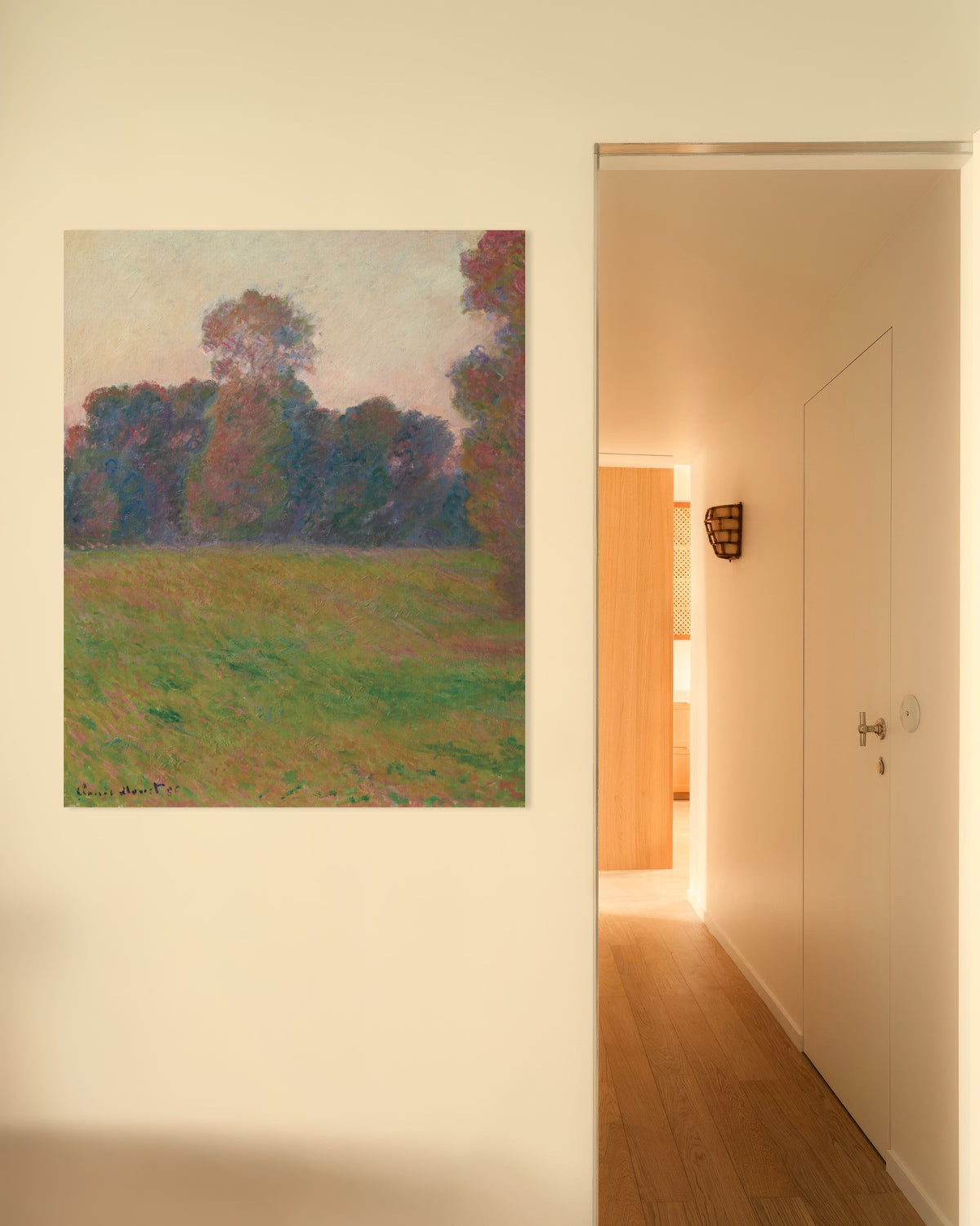Poster Weide bij Giverny (1886) van Claude Monet