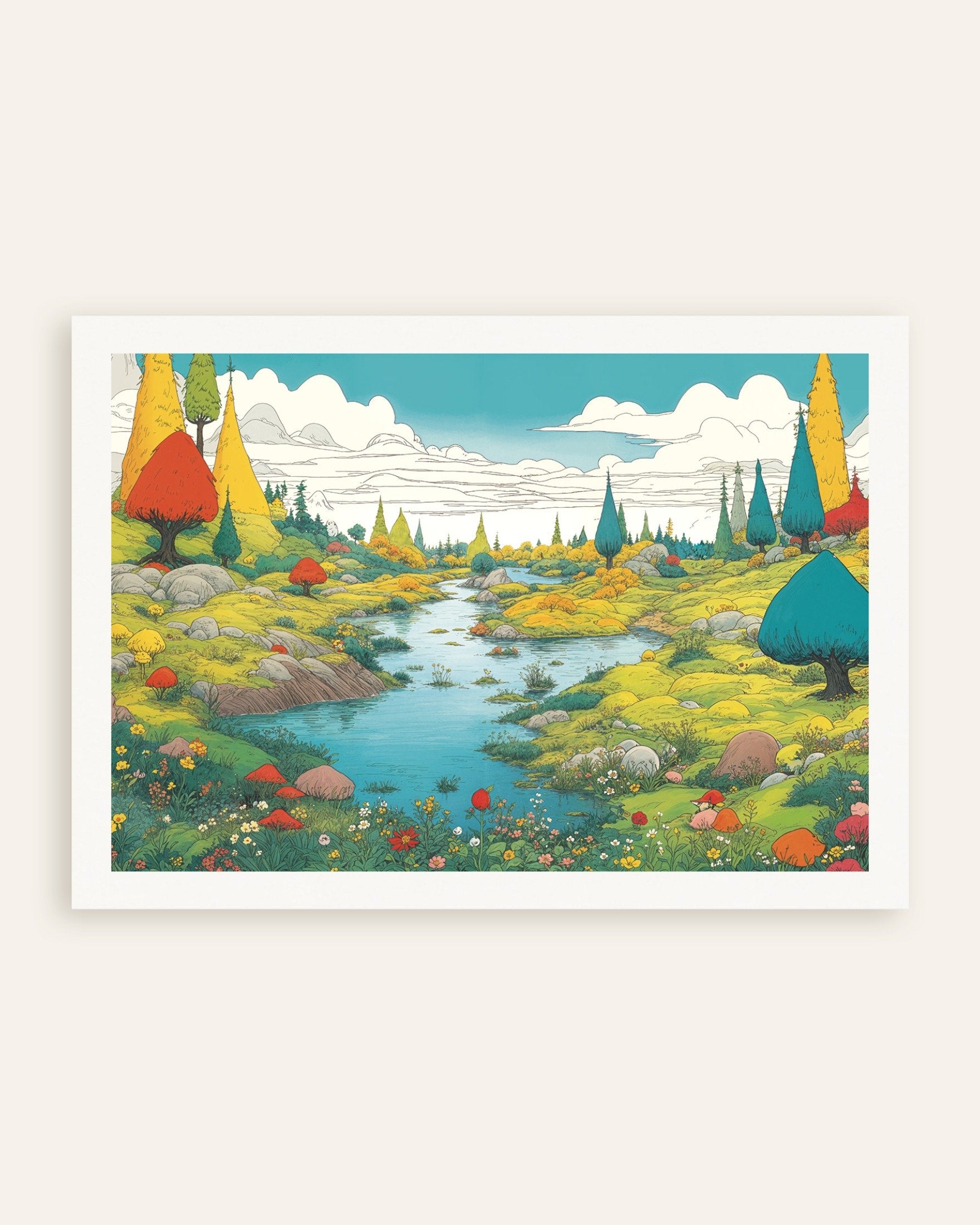 Poster of Moomin inspired bright valley poster, thumbnail