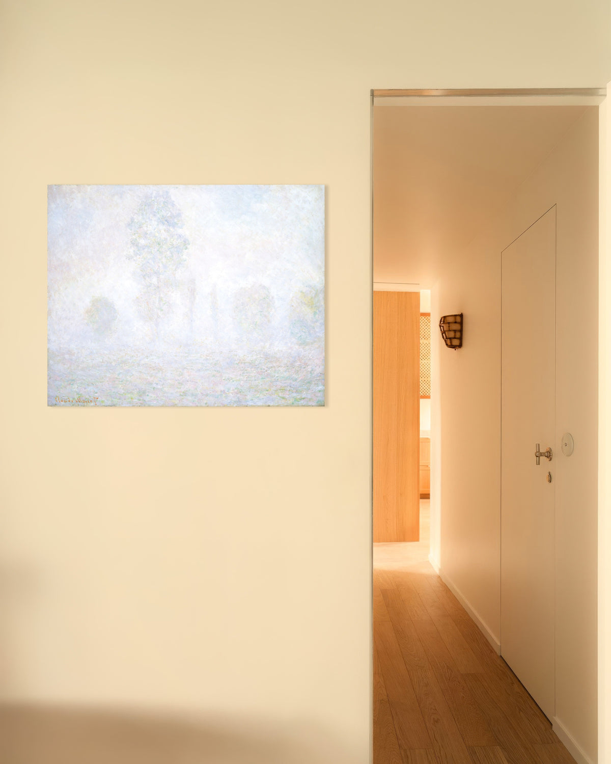 Poster Ochtendnevel (1888) van Claude Monet