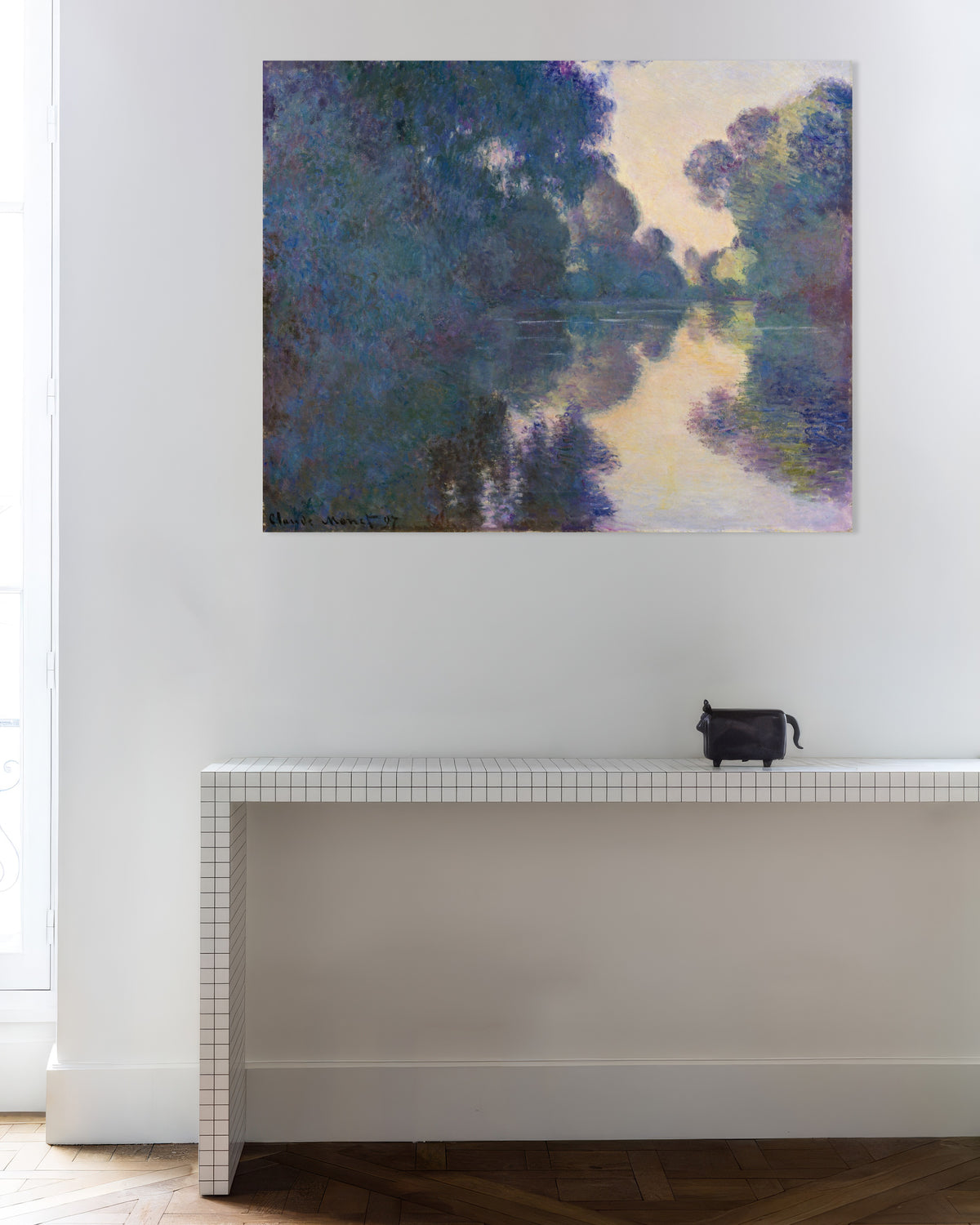 Poster Ochtend aan de Seine bij Giverny (1897) van Claude Monet