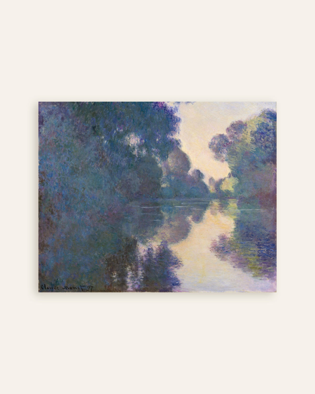 Poster Ochtend aan de Seine bij Giverny (1897) van Claude Monet, miniatuur