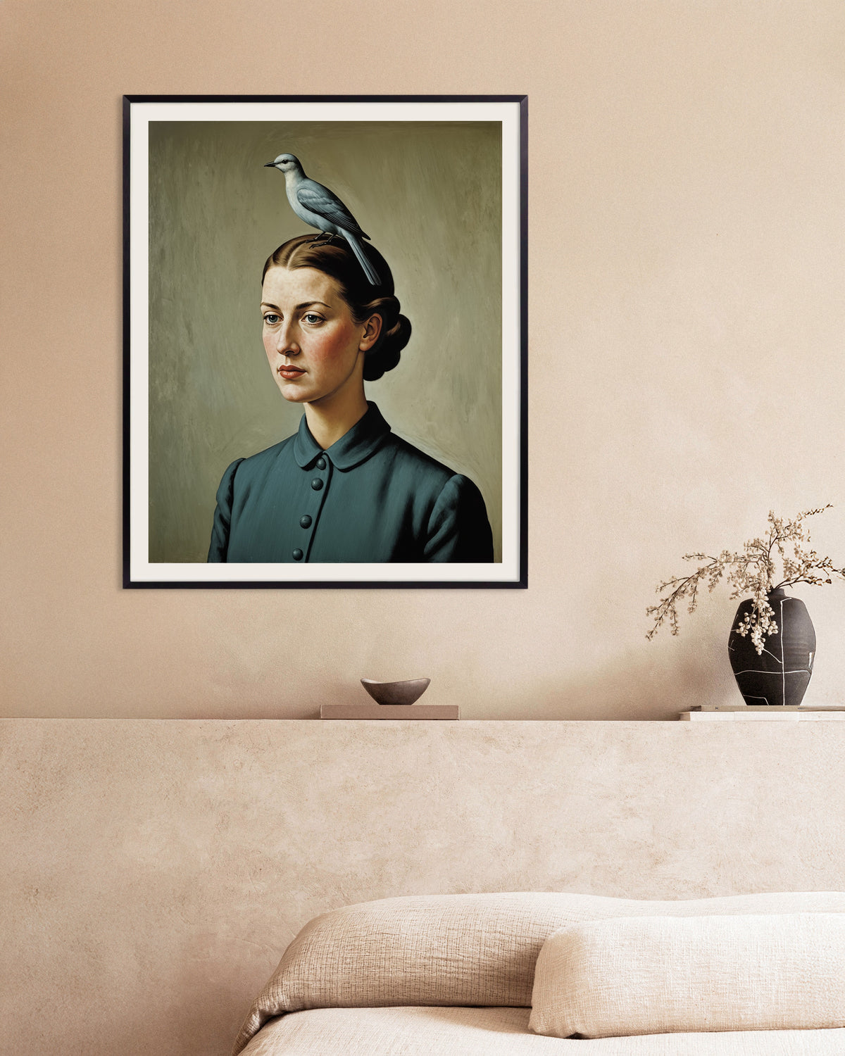 Affiche Ma pensée est un oiseau dans un cadre en métal noir