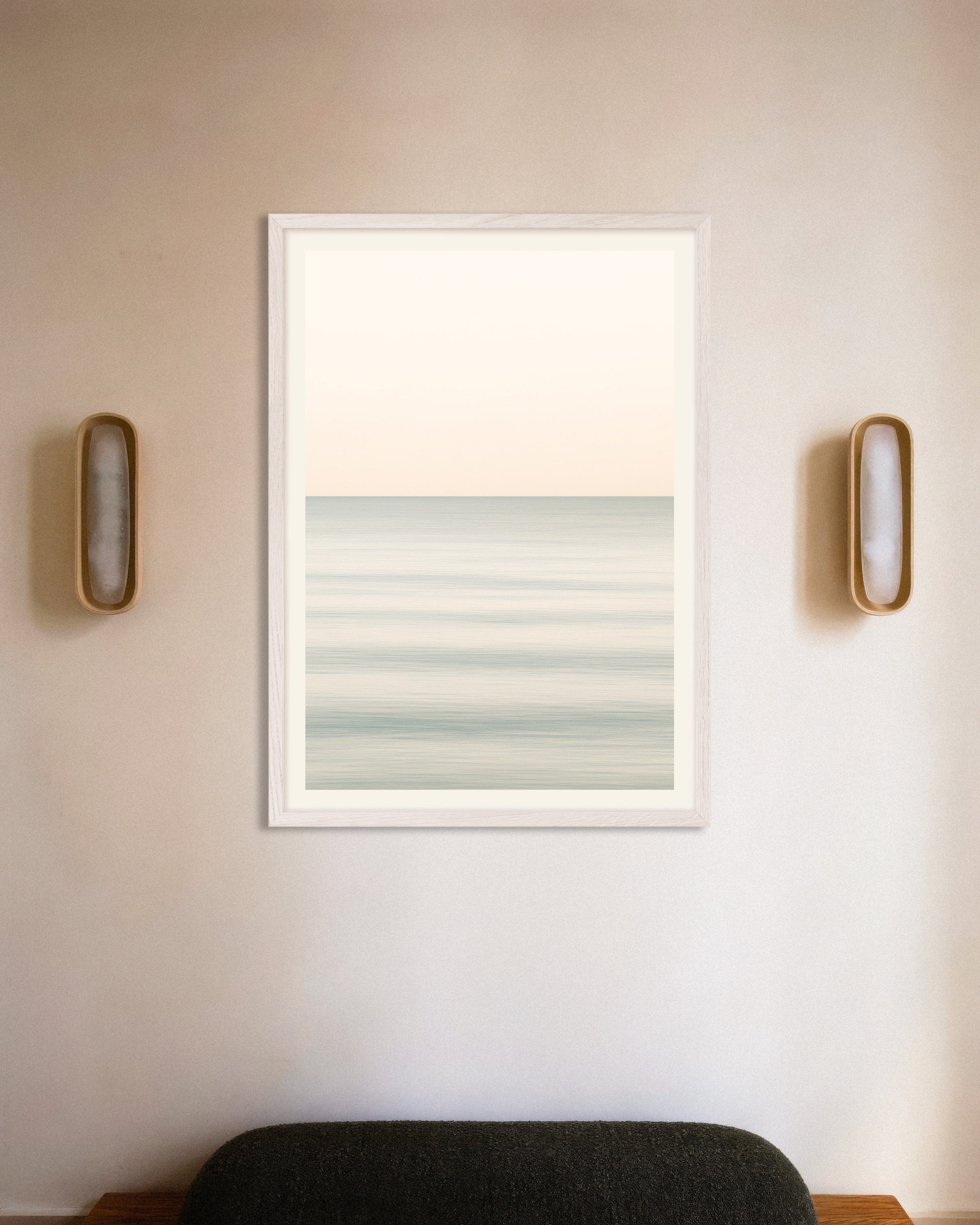 Poster of Ocean clarity art print, with white wooden frame