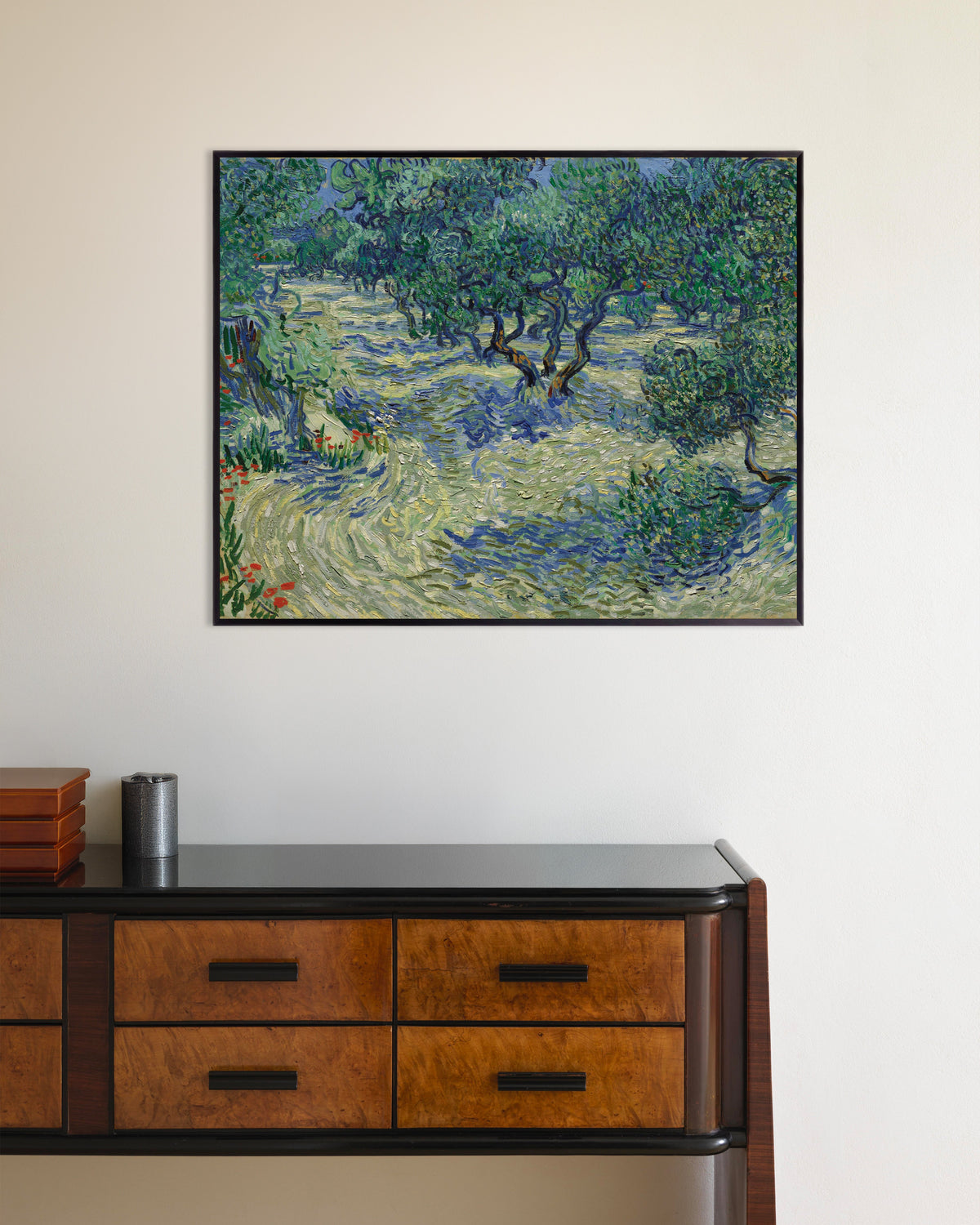 Poster van Olijfgaard (1889) van Vincent van Gogh, met metalen lijst