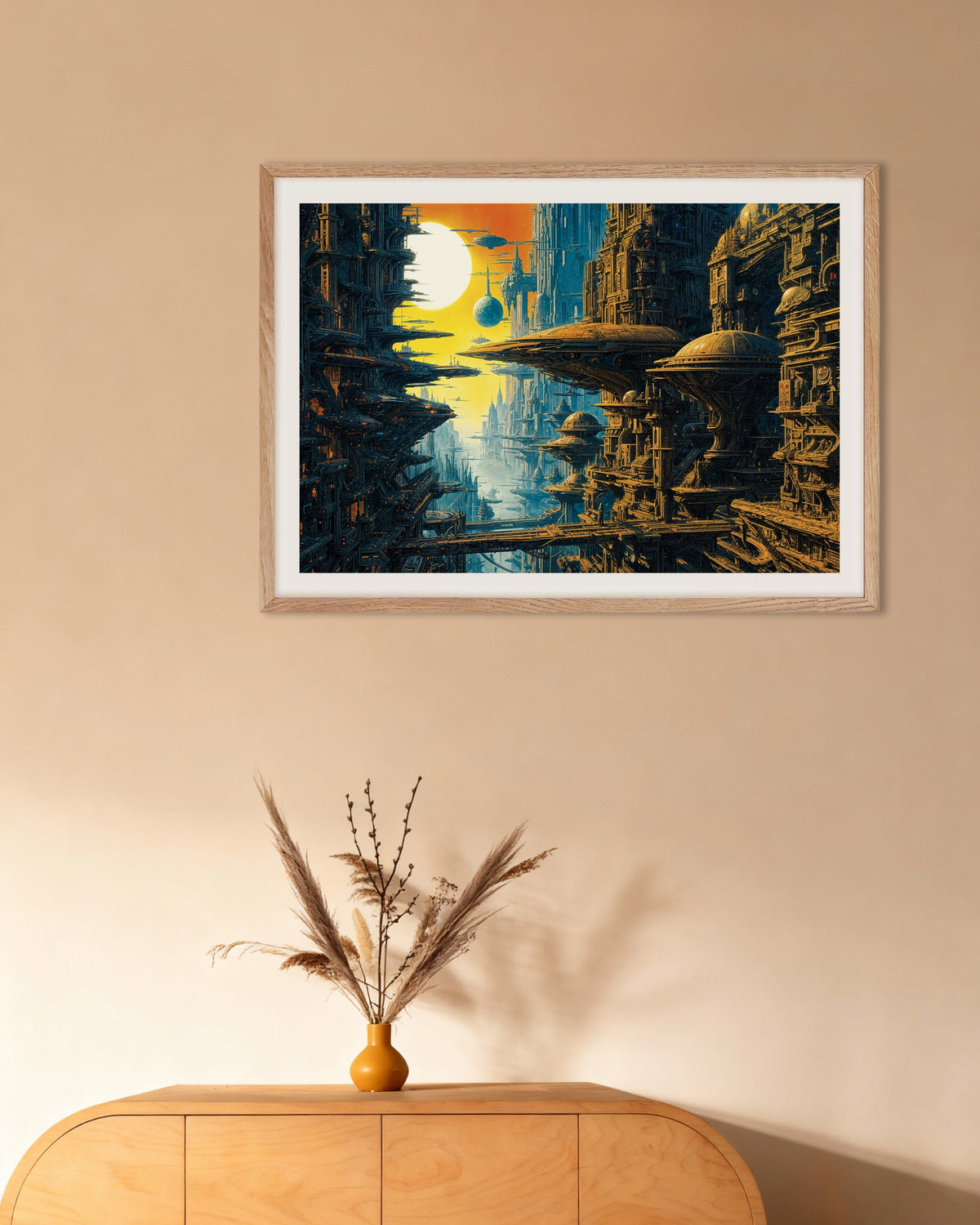 Poster of Other Worlds Than These - tribute to Métal Hurlant 03 - Poster, with natural wooden frame