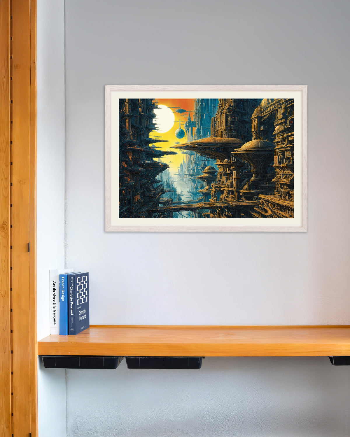 Poster of Other Worlds Than These - tribute to Métal Hurlant 03 - Poster, with white wooden frame