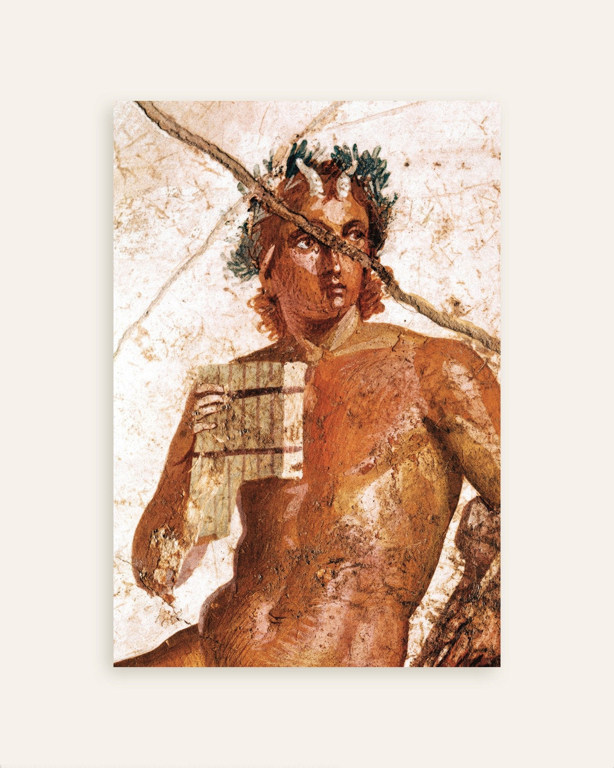 Poster van het fresco van Pan als muzikant uit Pompeii