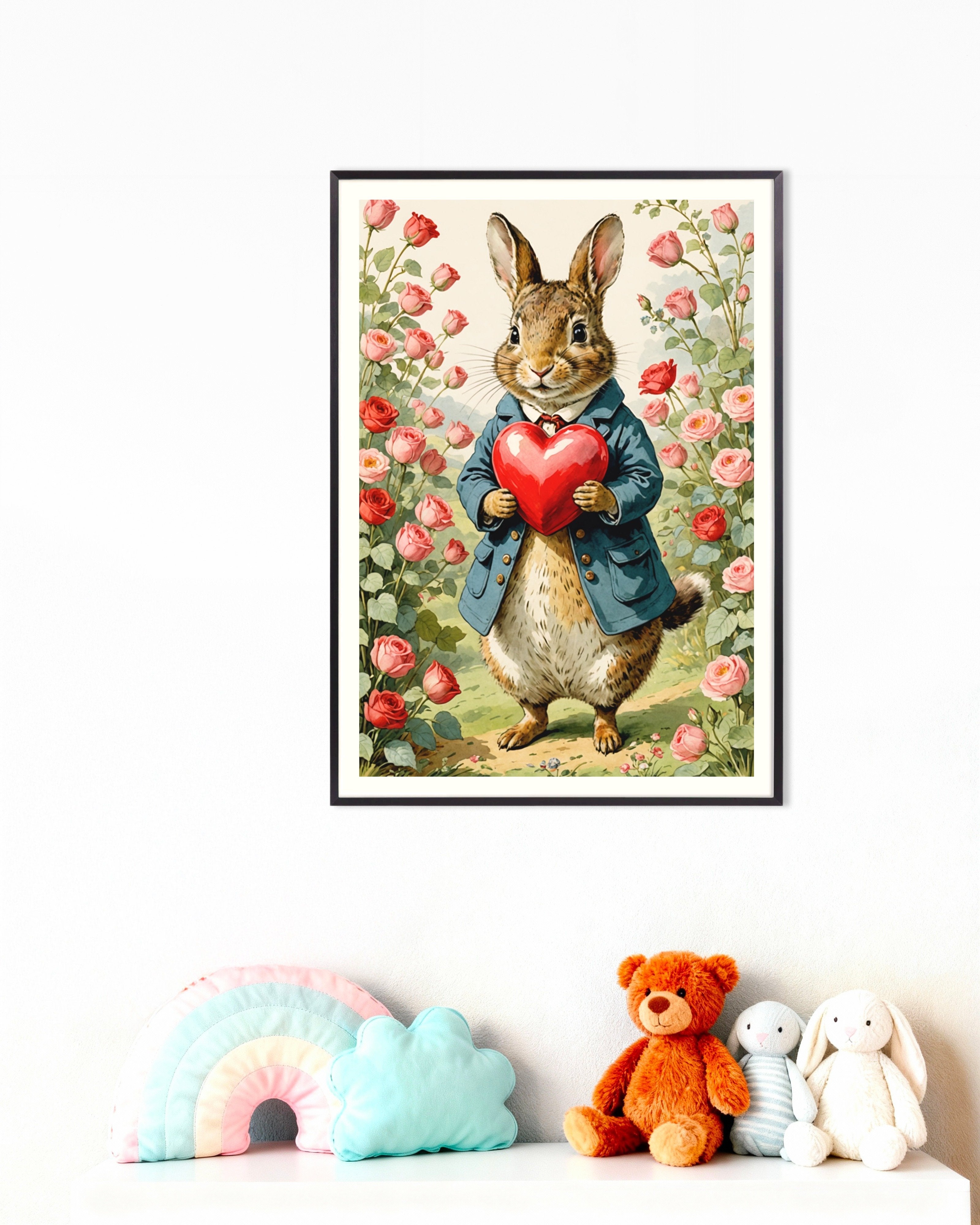 Poster of Peter Rabbit Poster, Valentine's Day, with metal frame