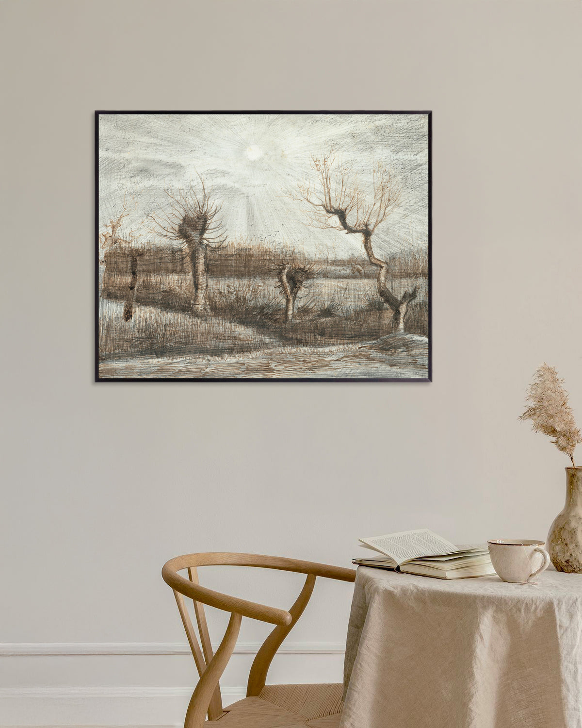 Poster de Saules têtards (1884) de Vincent van Gogh, avec cadre métallique