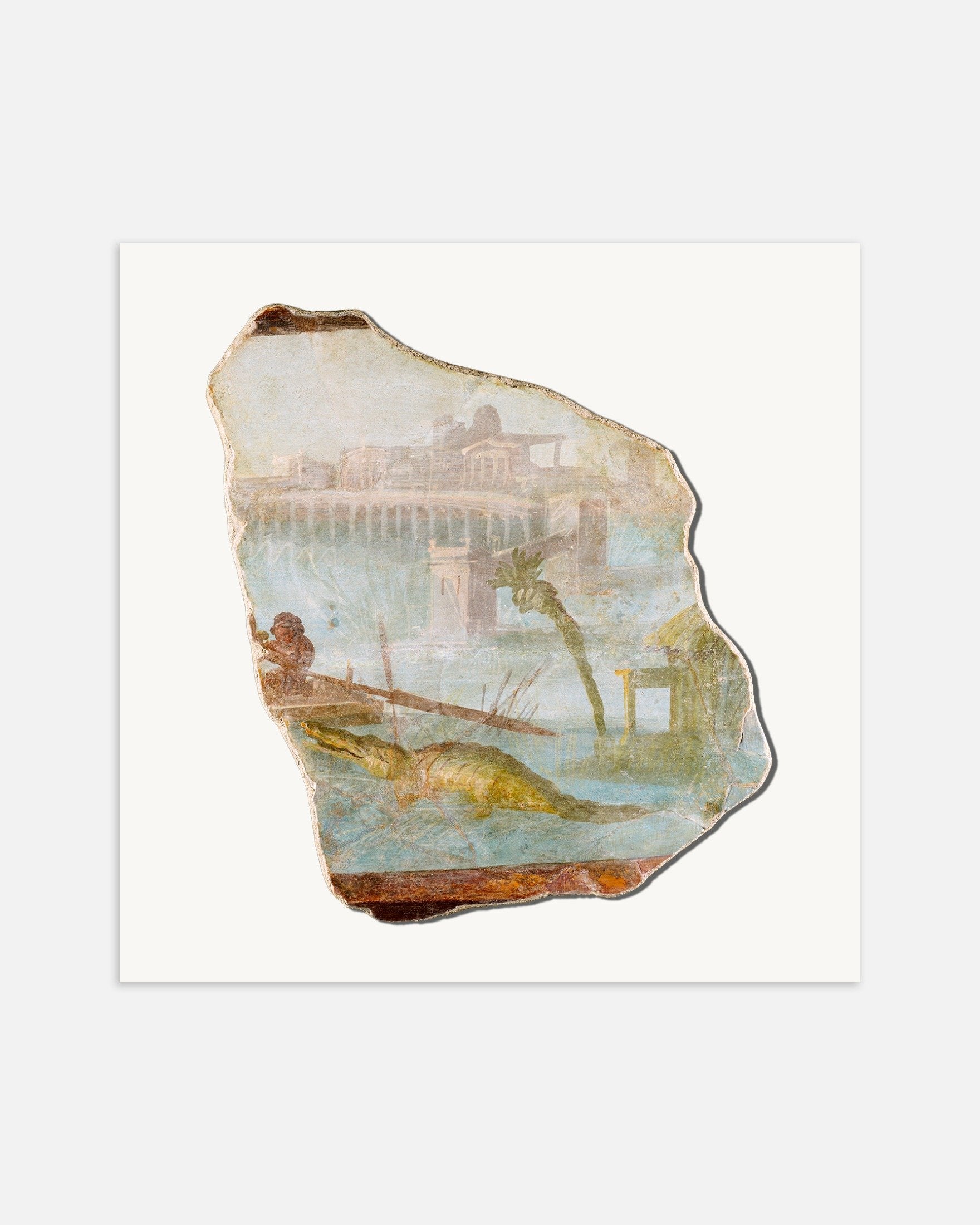 Poster of Pompeii Fresco Fragment with Nilotic Landscape - Art Print, thumbnail