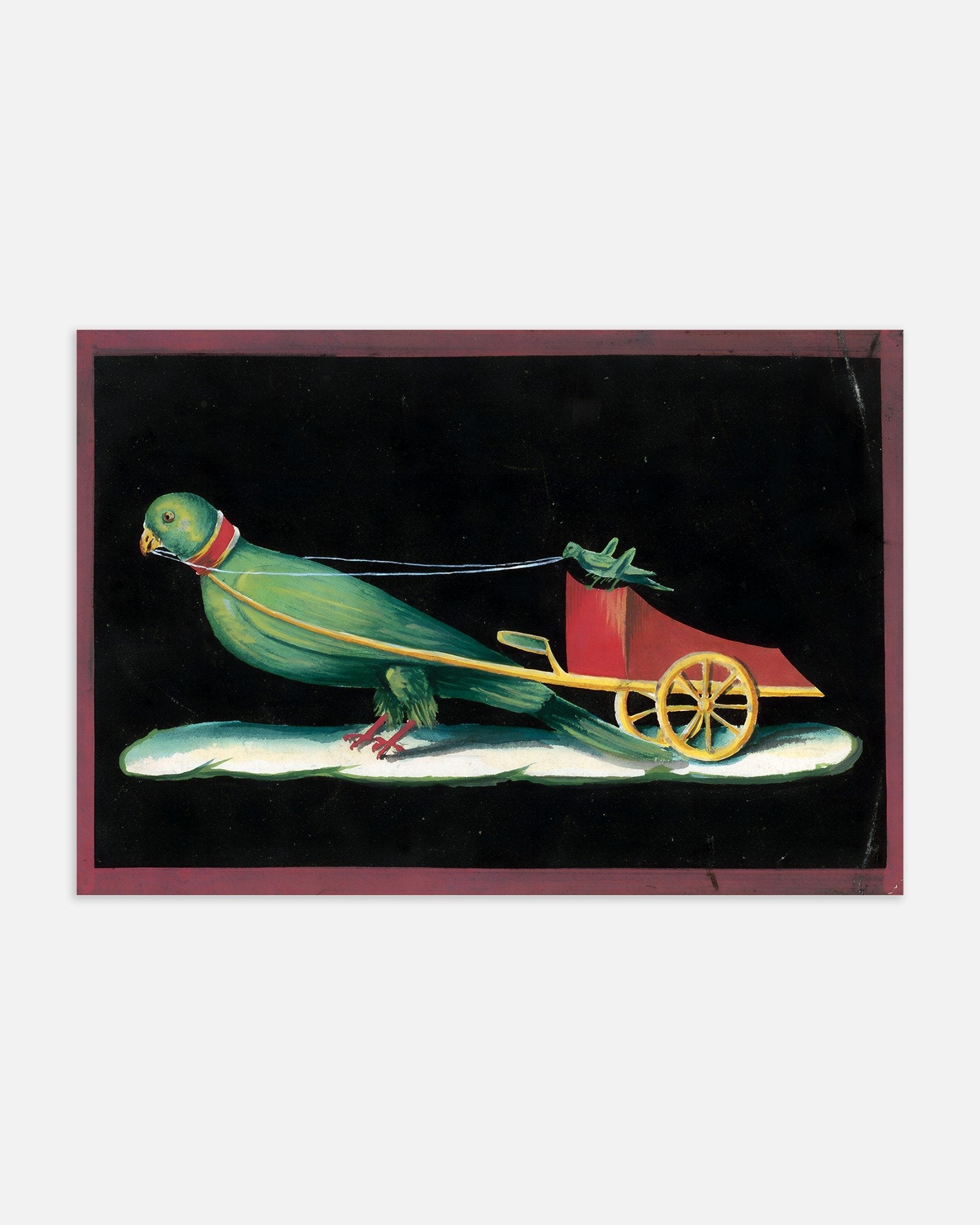 Poster of Pompeii Parrot Chariot Fresco - Ancient Roman Animal Art Print, thumbnail
