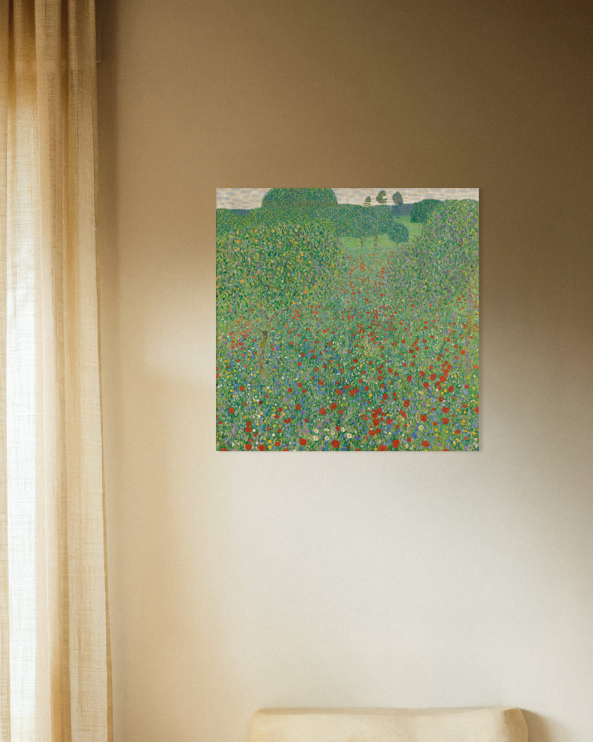 Poster Klaprozenveld (1907) van Gustav Klimt