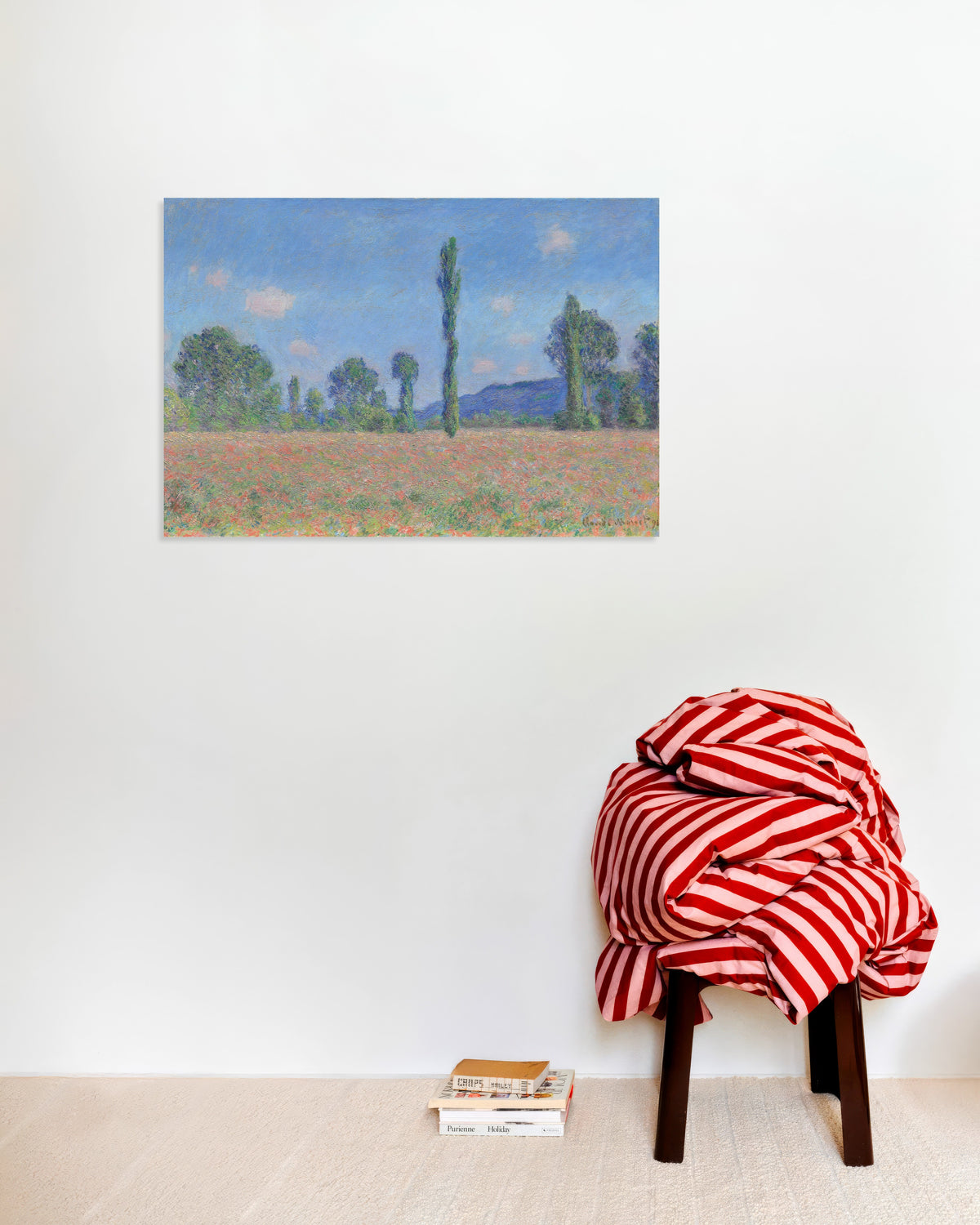 Poster Klaprozenveld, Giverny (1890) van Claude Monet