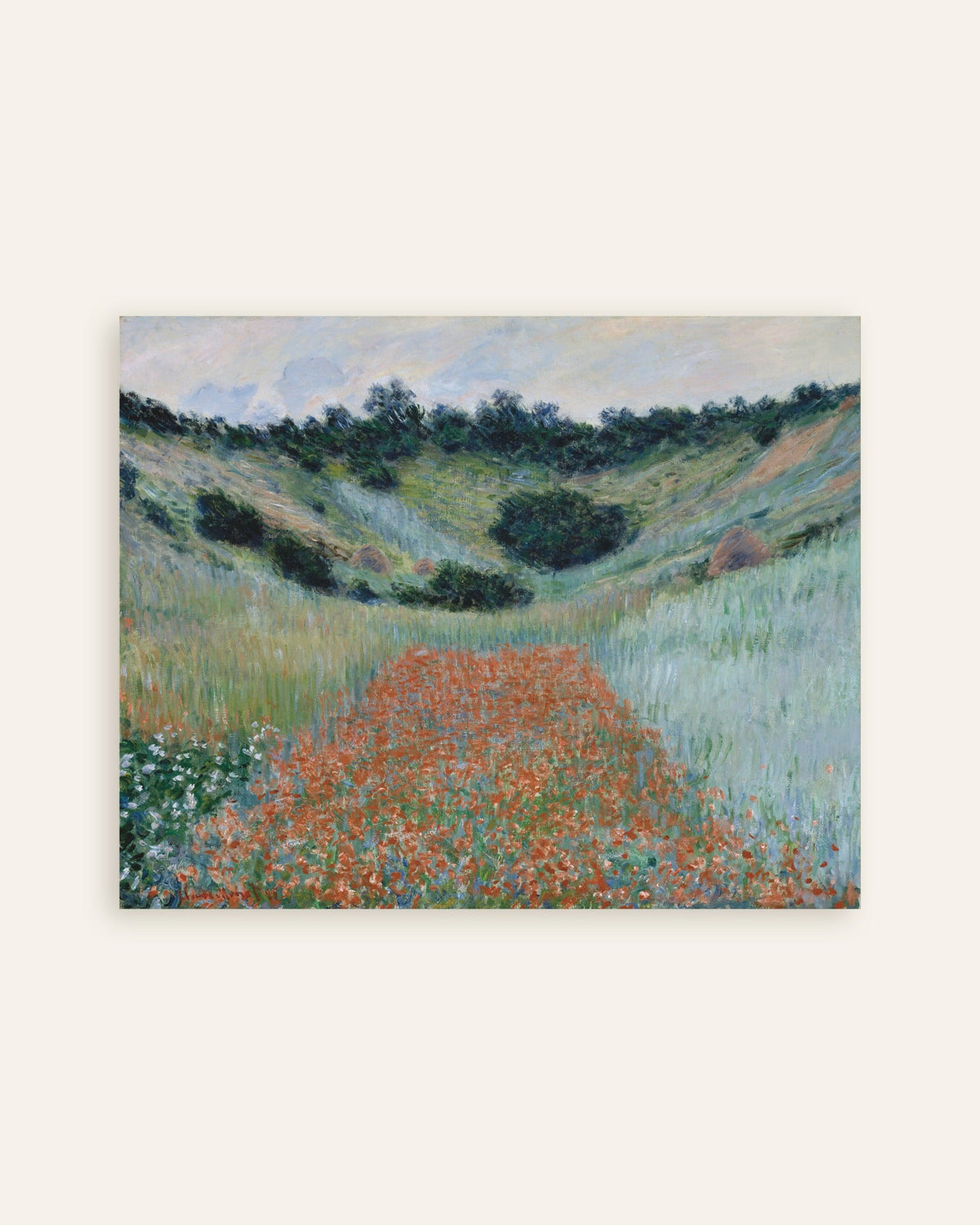 Affiche Champ de coquelicots dans un vallon près de Giverny (1885) de Claude Monet, miniature
