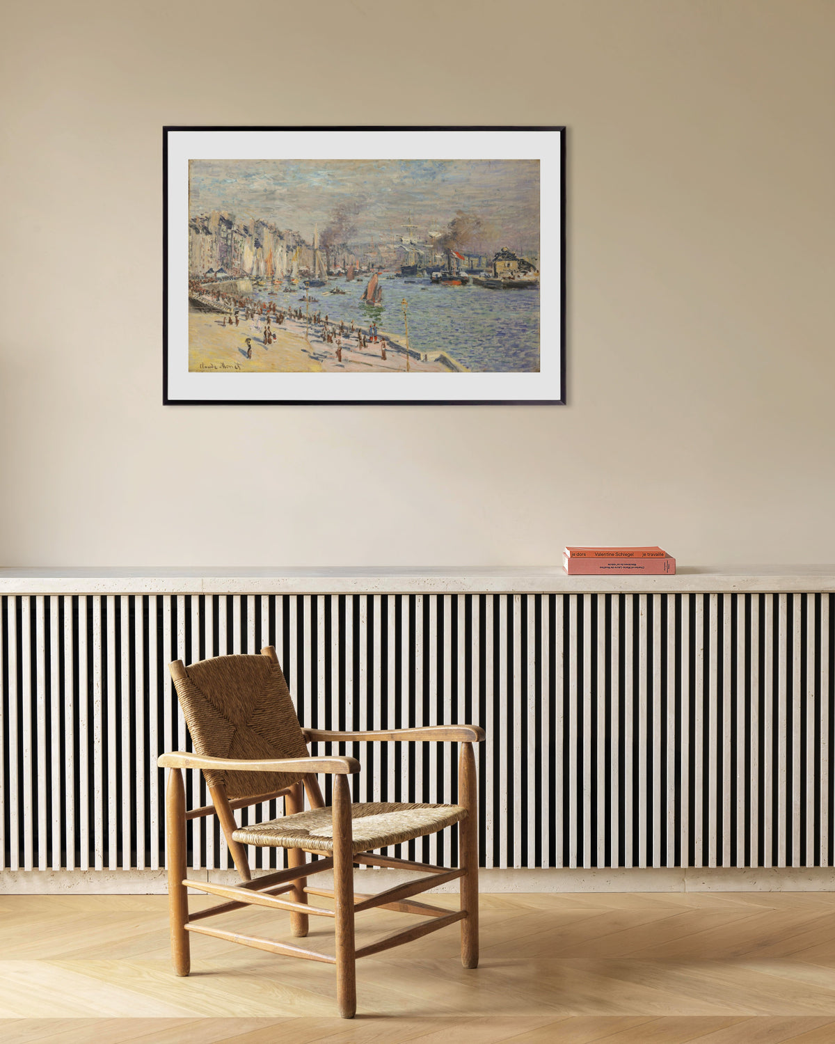 Poster De haven van Le Havre (1874) van Claude Monet met metalen lijst