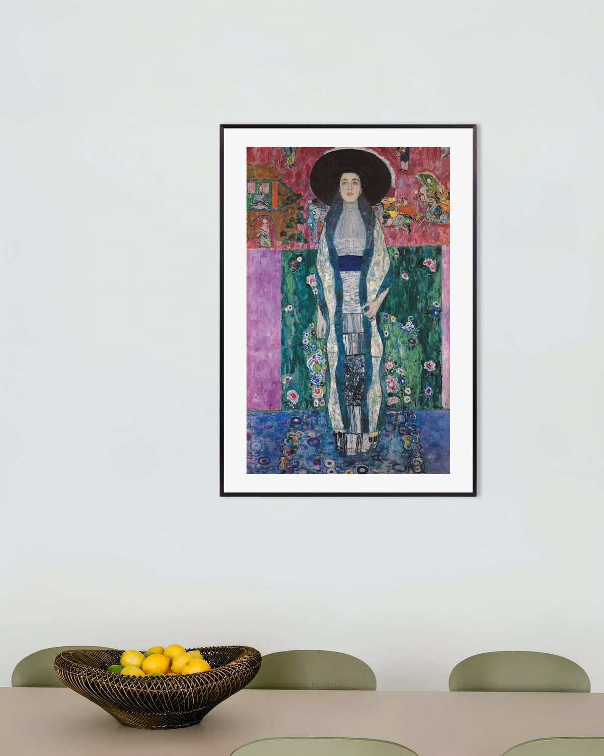 Affiche Portrait d'Adele Bloch-Bauer II (1912) de Gustav Klimt, avec un cadre en métal