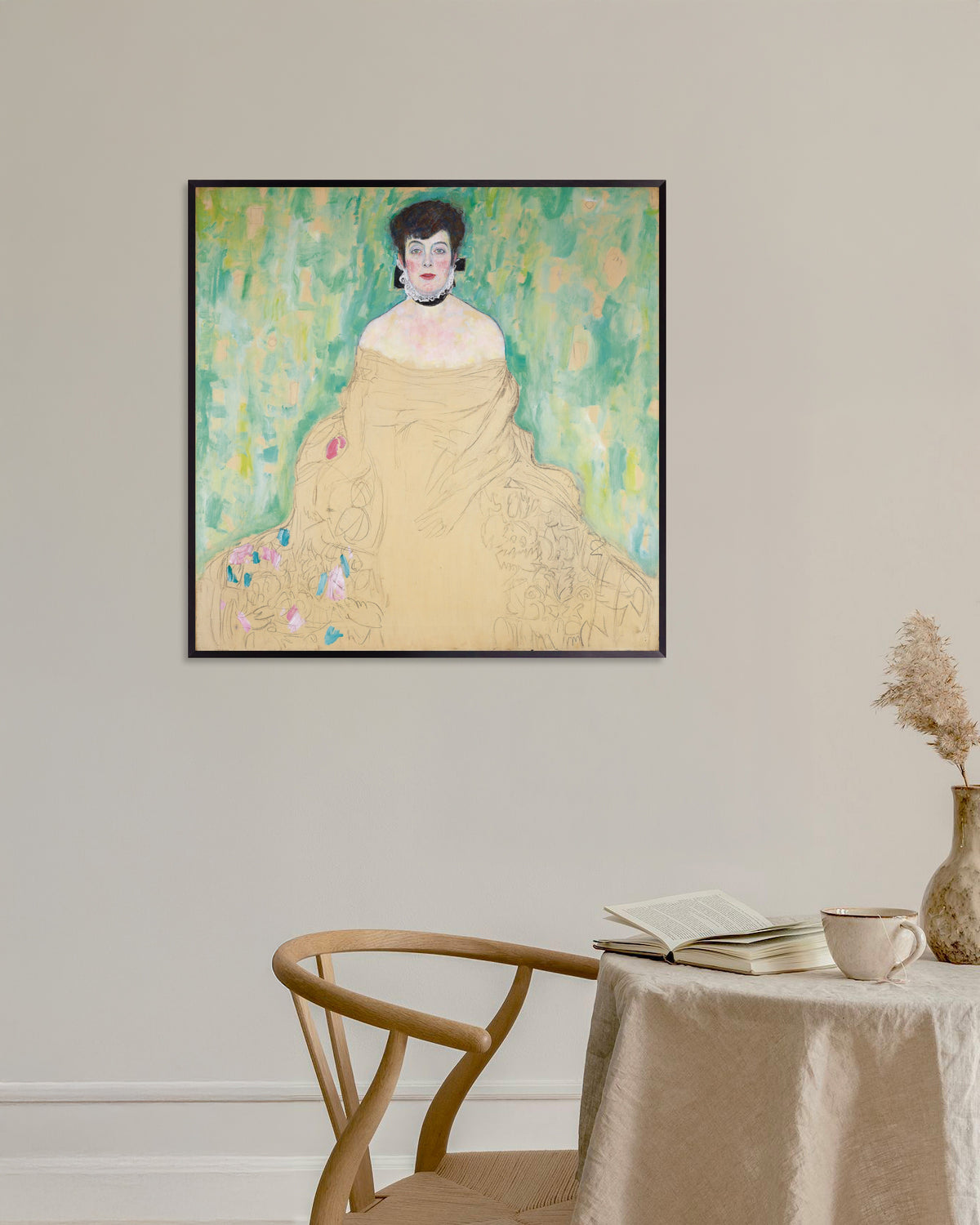 Poster Portret van Amalie Zuckerkandl (1917) van Gustav Klimt met metalen lijst