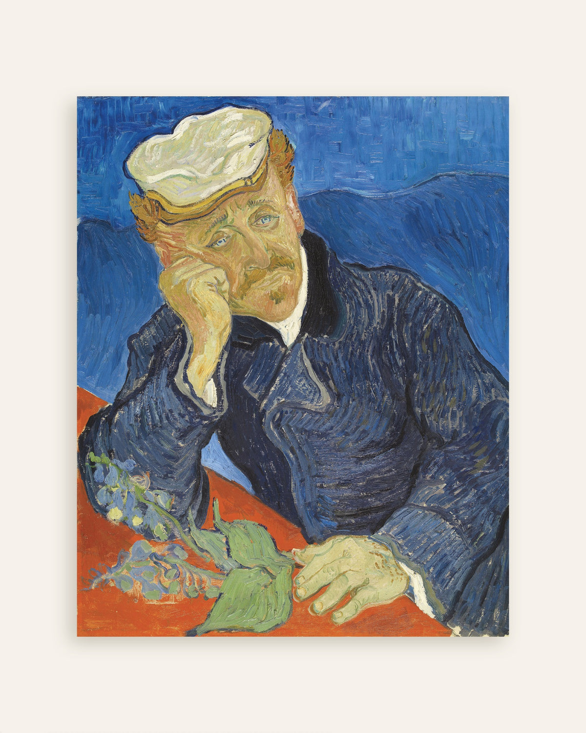 Poster van Portret van Dr. Paul Gachet (1890) van Vincent van Gogh, miniatuur