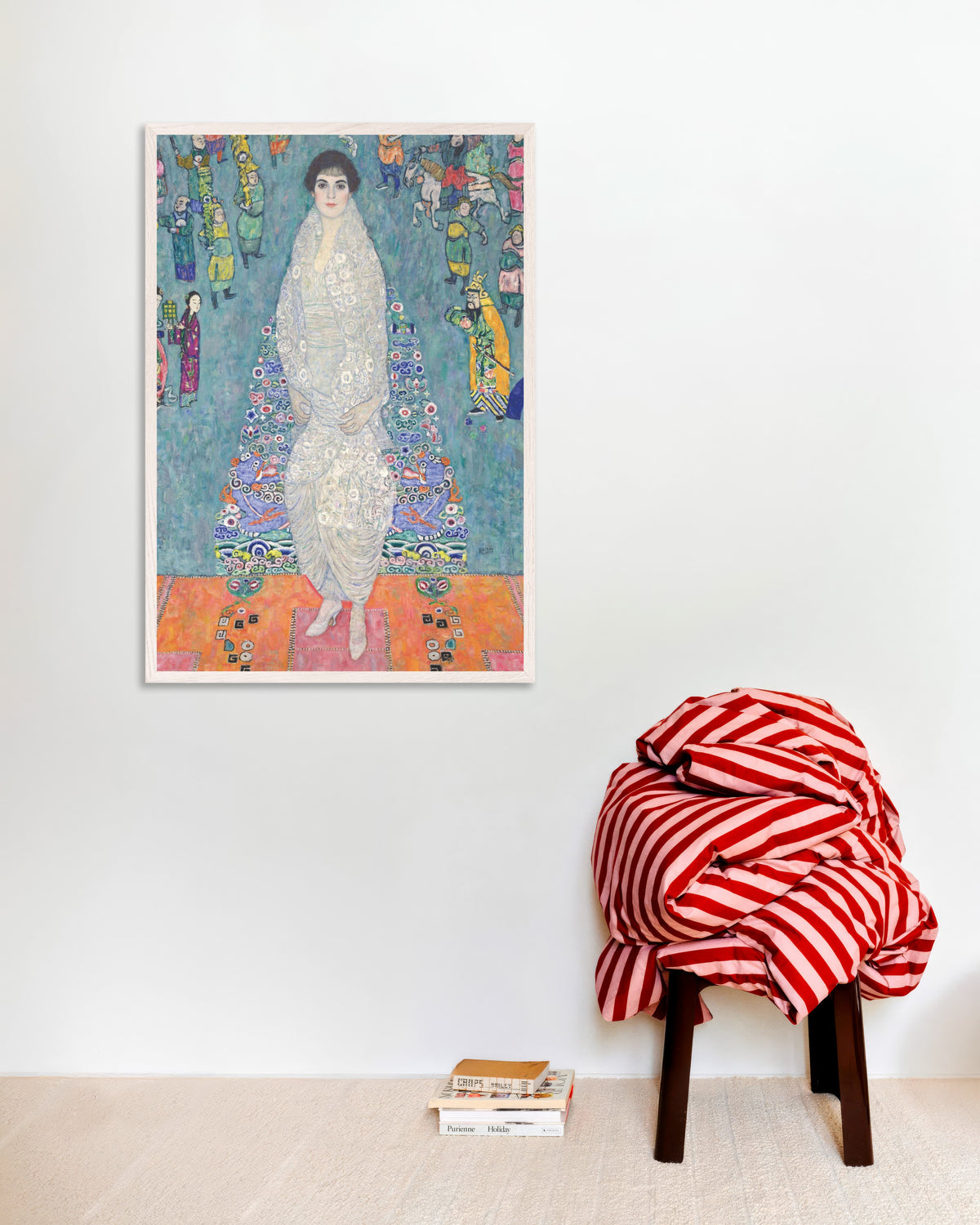 Poster Portret van Elisabeth Lederer (1914–1916) van Gustav Klimt met witte houten lijst