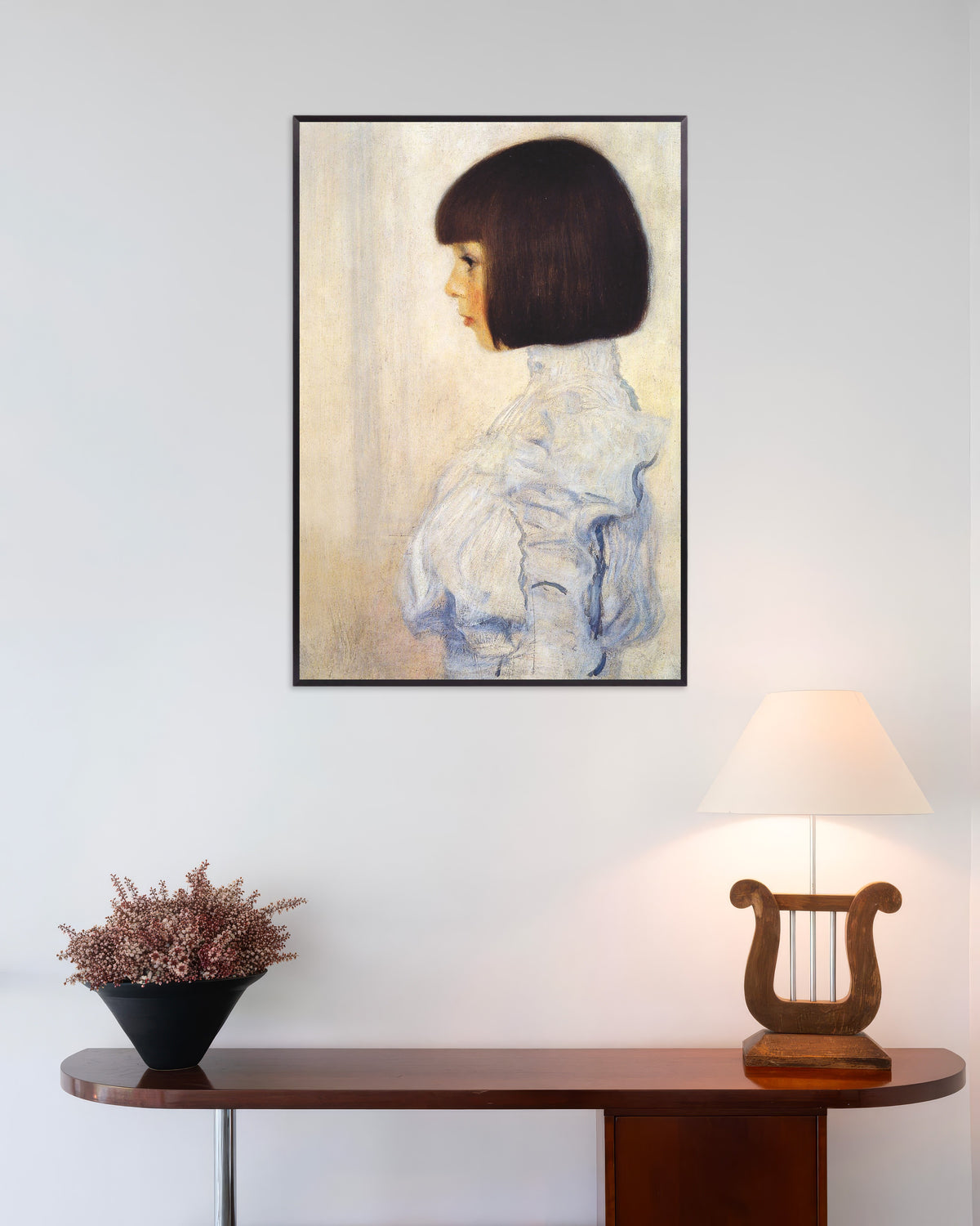 Poster Portret van Helene Klimt (1898) van Gustav Klimt met metalen lijst