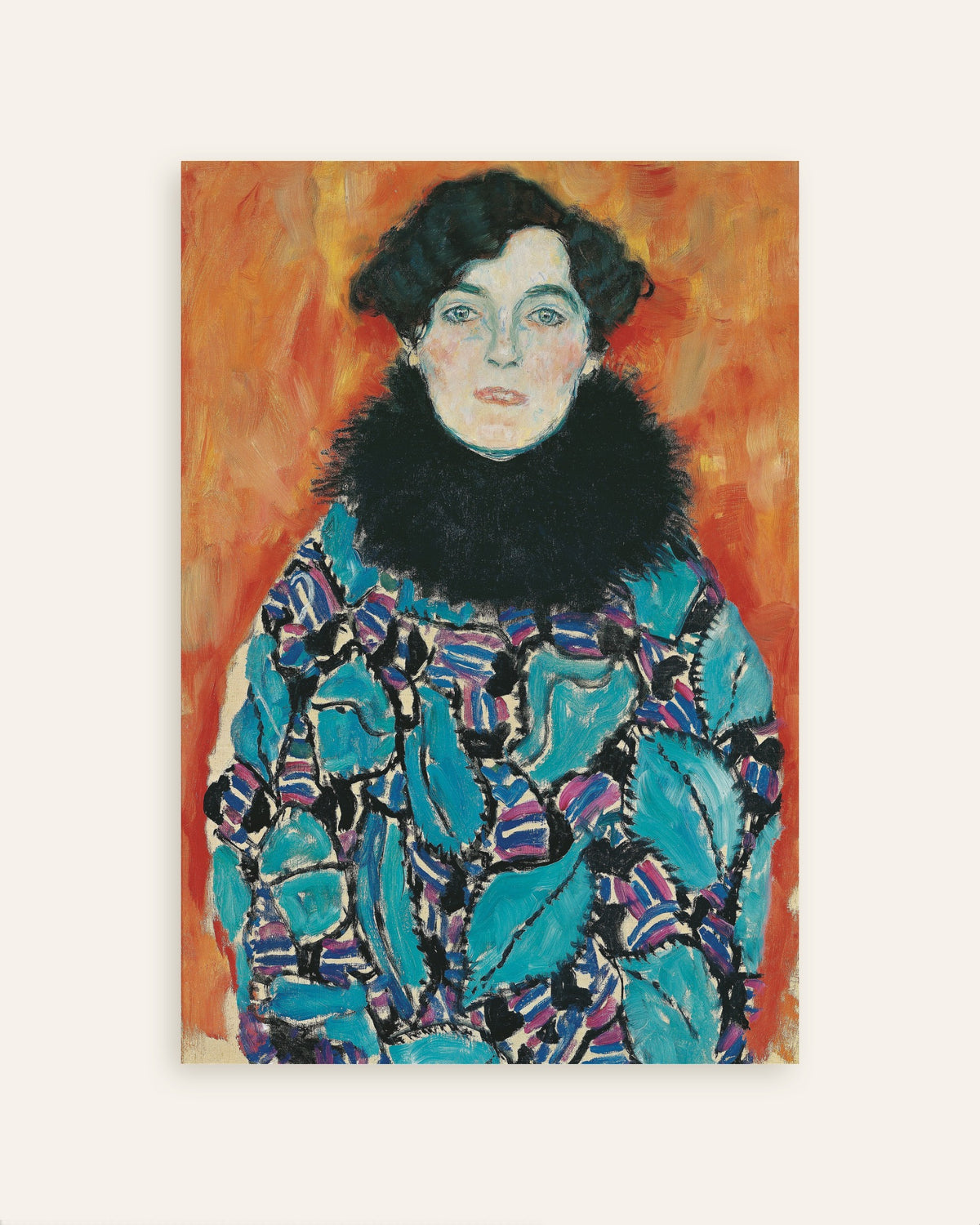 Poster Portret van Johanna Staude (1917) van Gustav Klimt, miniatuur
