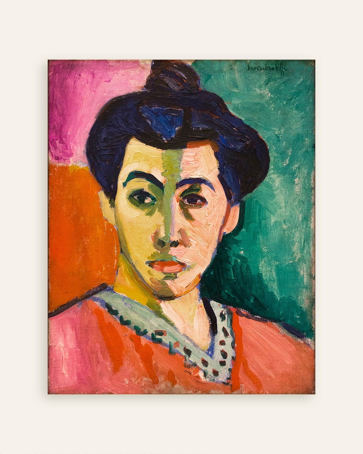 Poster van Portret van Madame Matisse (1905) van Henri Matisse, miniatuur