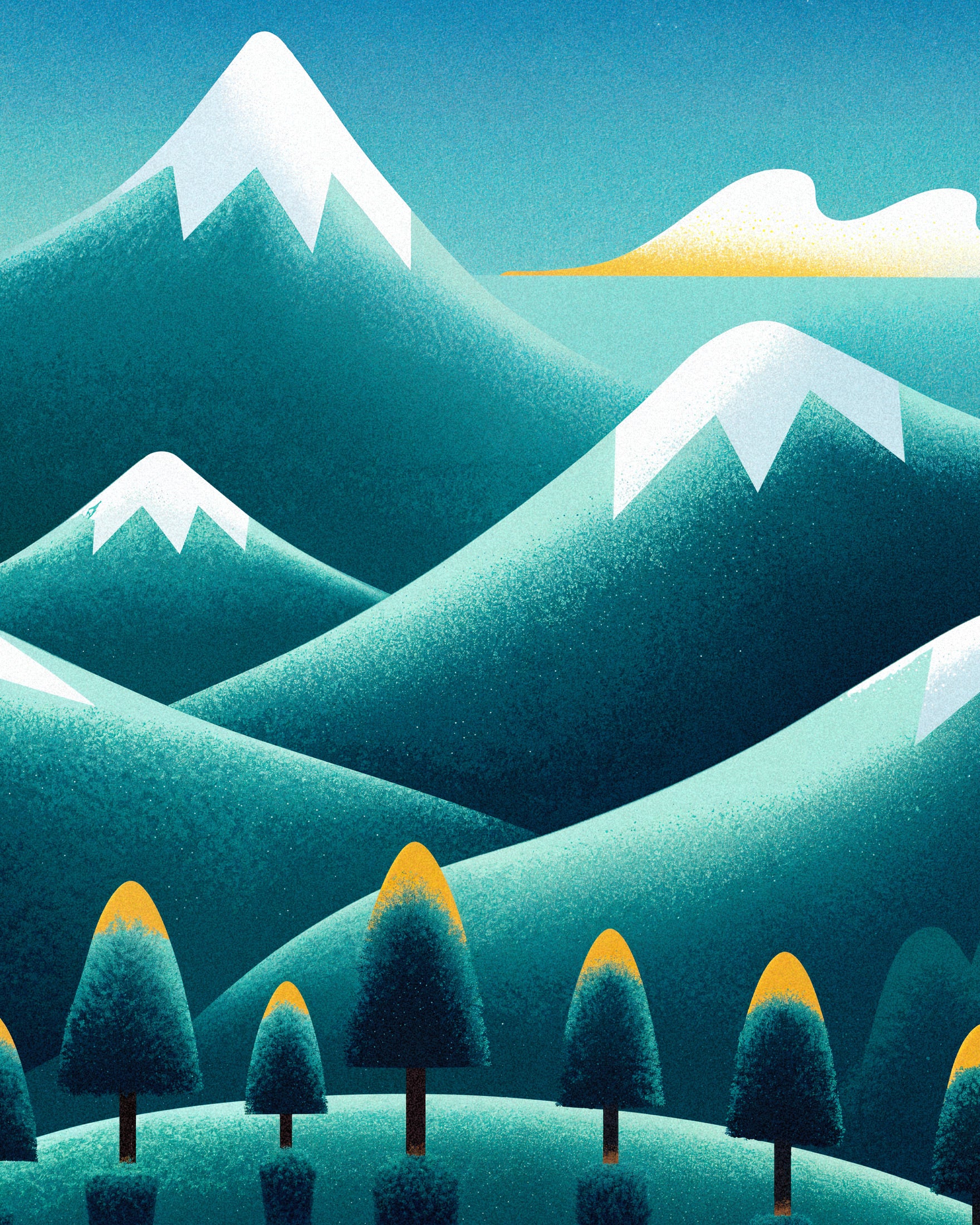Les Pyrénées – Minimalistische Bergposter
