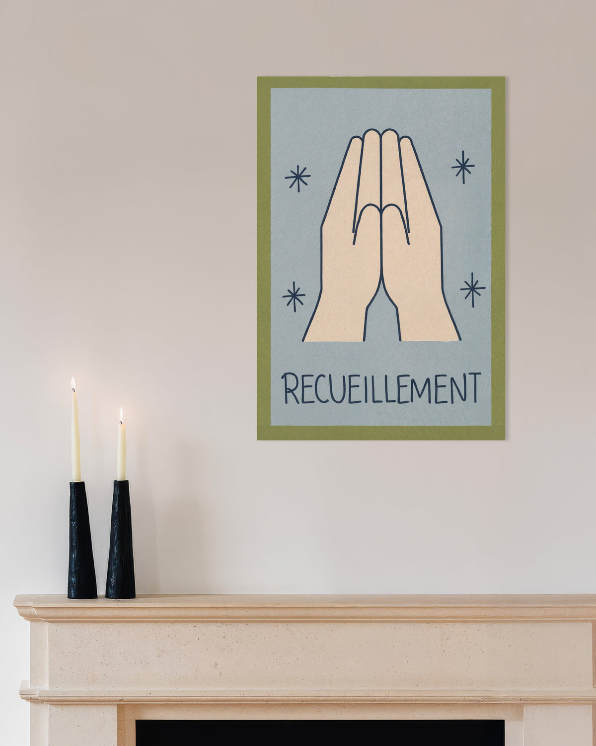 Poster van Recueillement - Minimalistische lijntekening poster