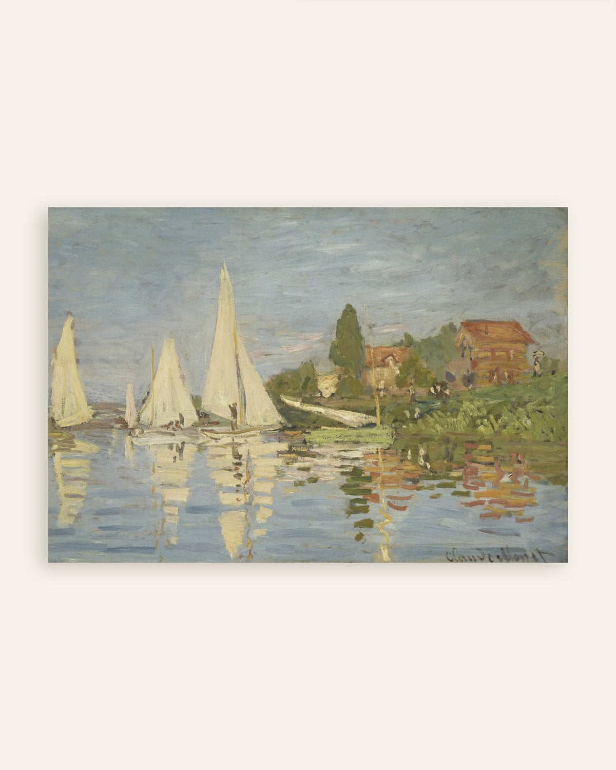 Poster Regatta bij Argenteuil (ca. 1872) van Claude Monet, miniatuur