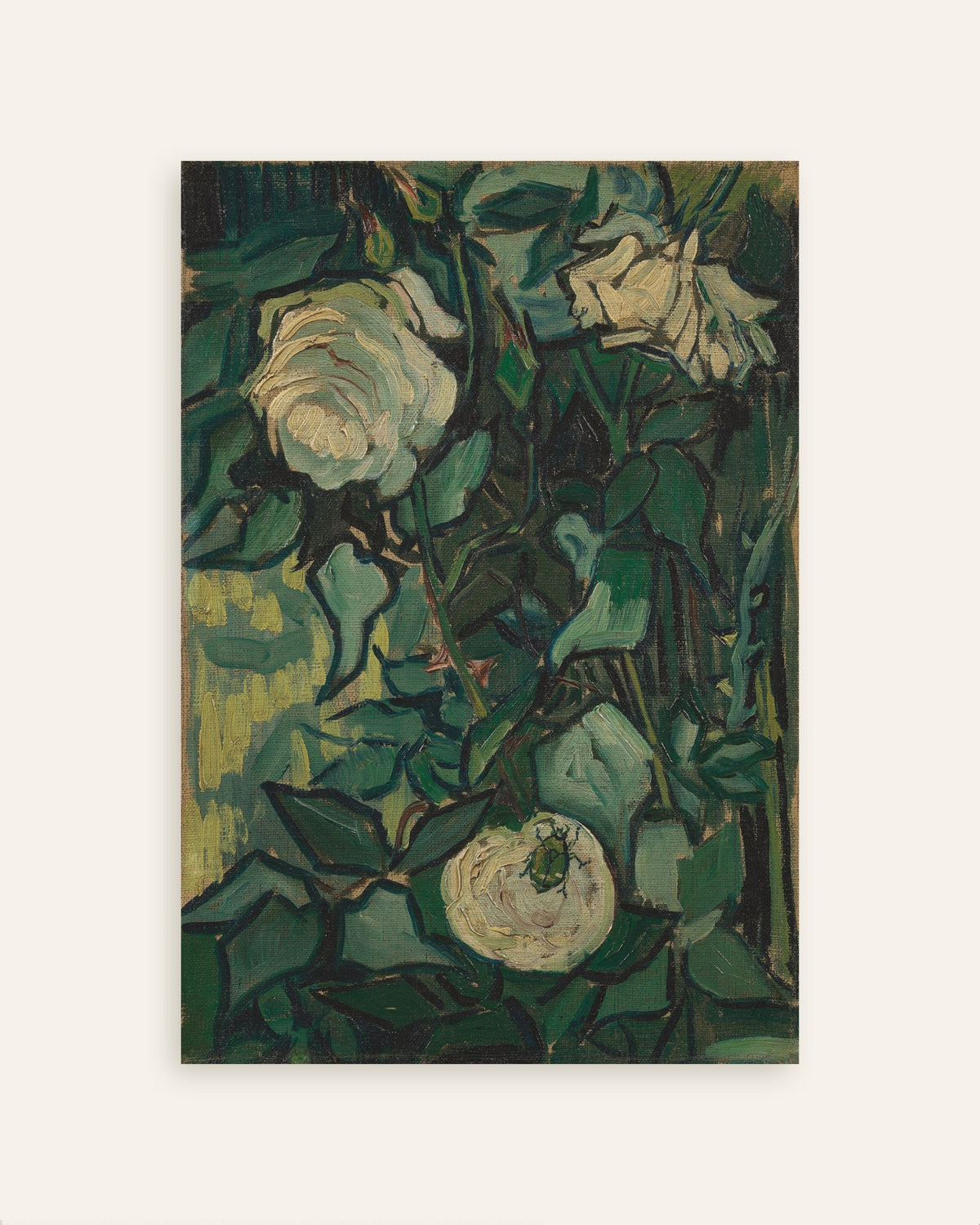 Poster van Rozenstruik met een kever (1889) van Vincent van Gogh, miniatuur