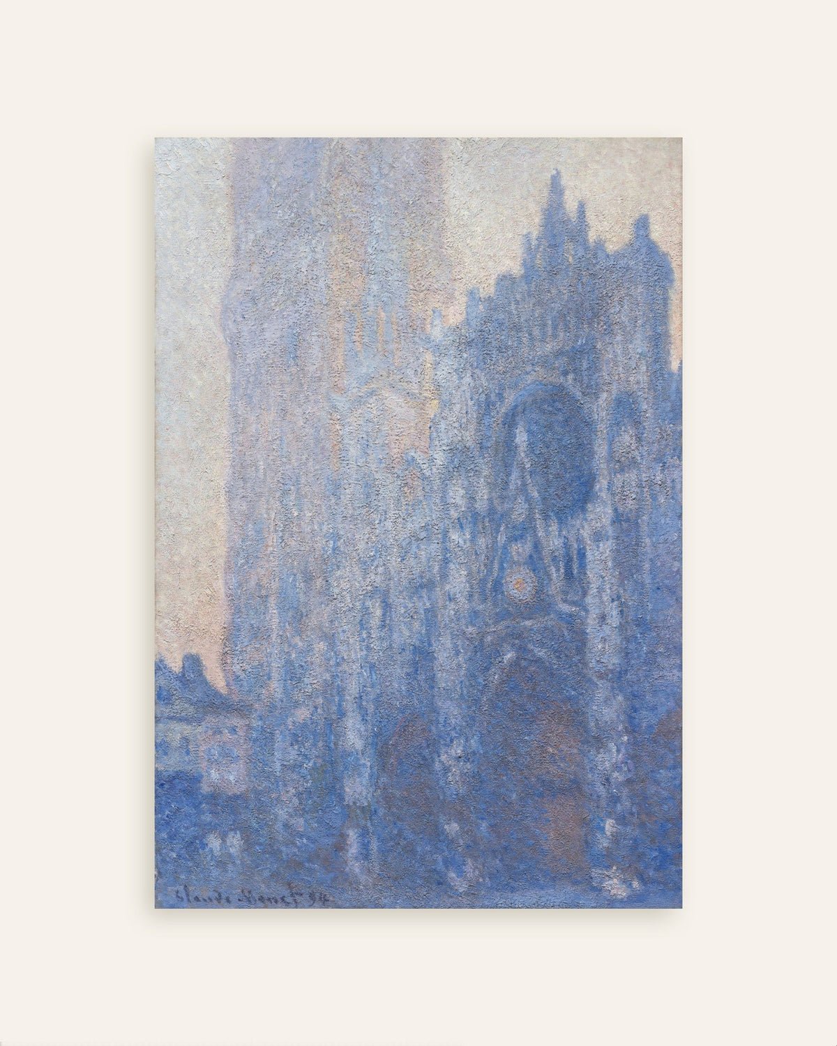 Poster De kathedraal van Rouen, het portaal en de Tour d'Albane, ochtendeffect (1894) van Claude Monet, miniatuur