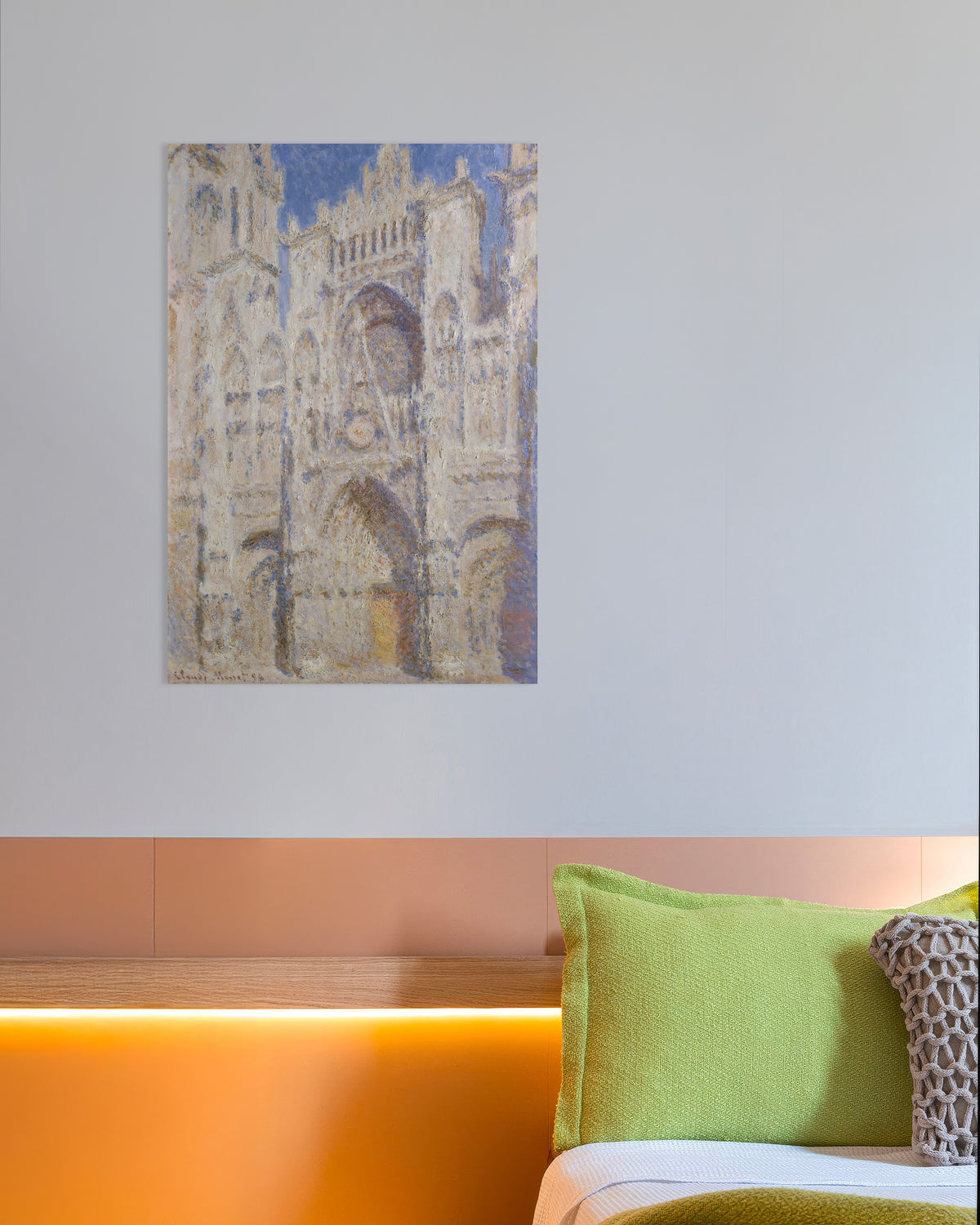 Poster De kathedraal van Rouen, het portaal in de zon (1894) van Claude Monet
