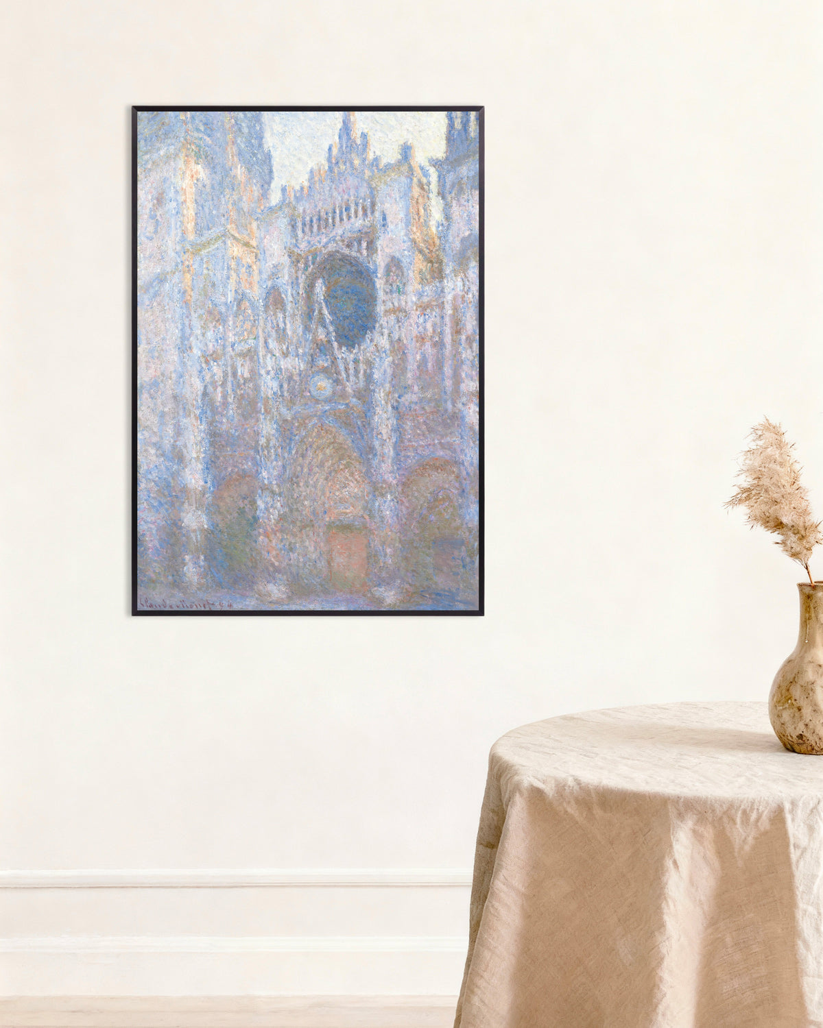 Affiche La Cathédrale de Rouen, façade ouest (1894) de Claude Monet, avec un cadre en métal