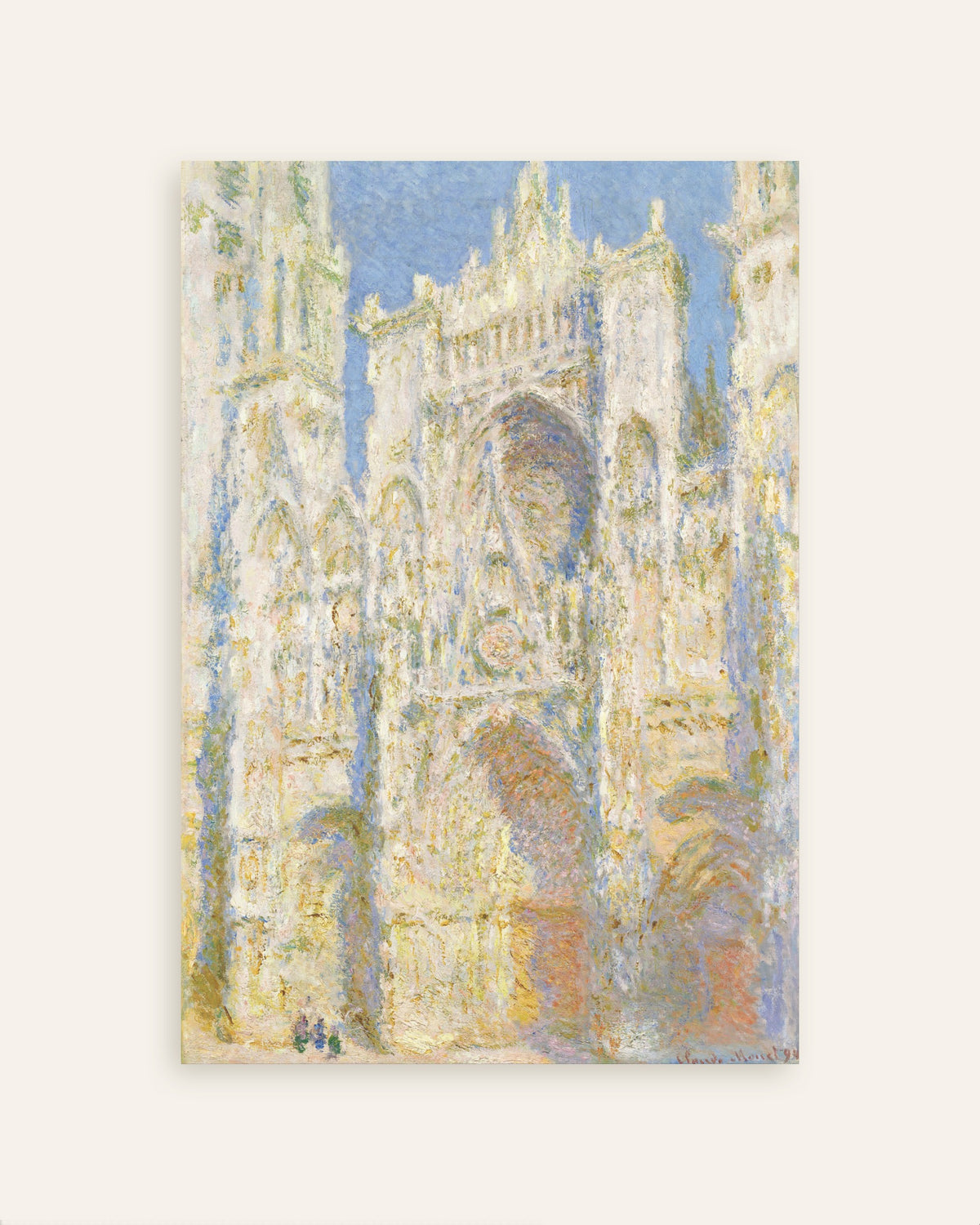 Poster De kathedraal van Rouen, westgevel in de zon (1894) van Claude Monet, miniatuur
