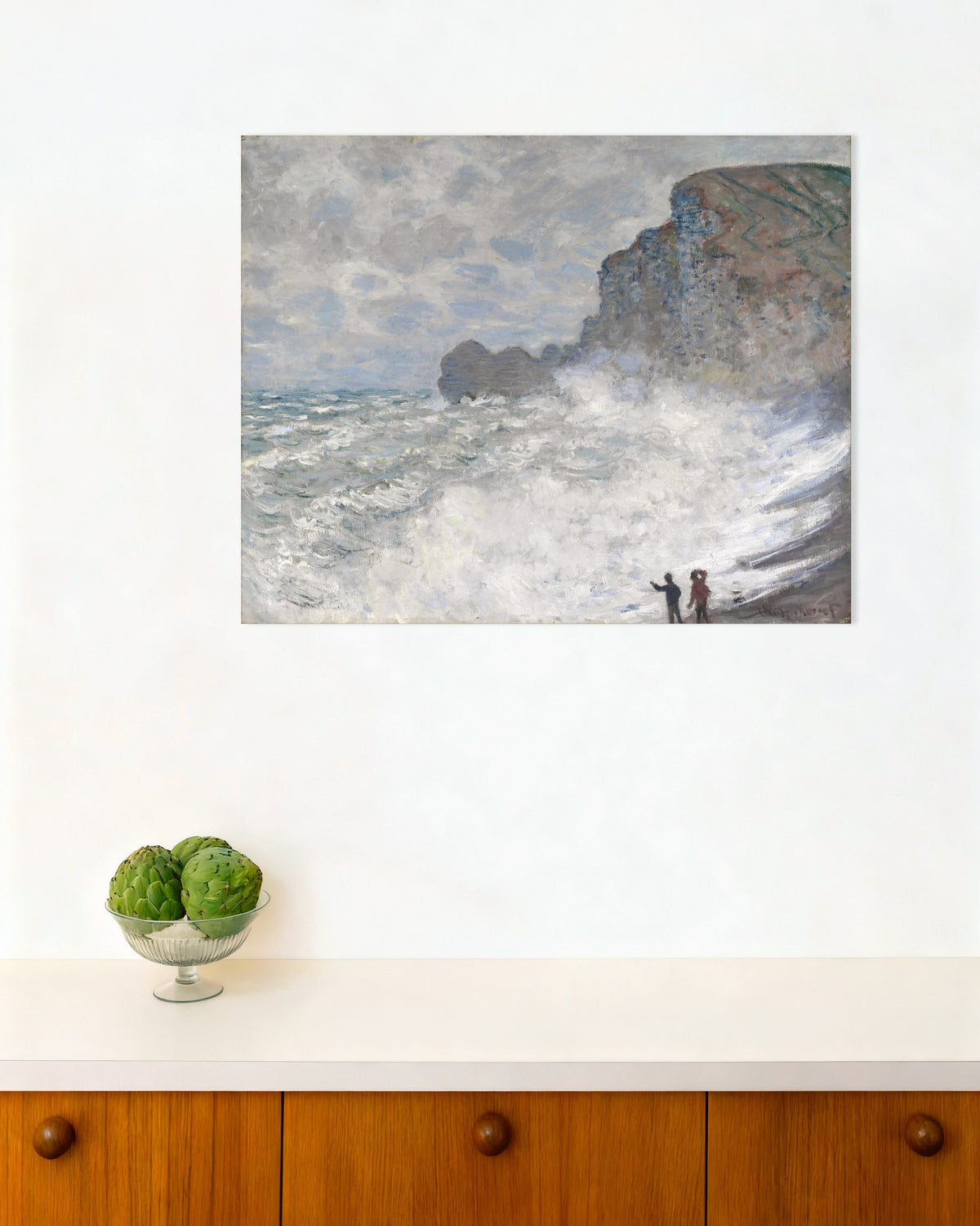 Poster Storm bij Étretat (1883) van Claude Monet