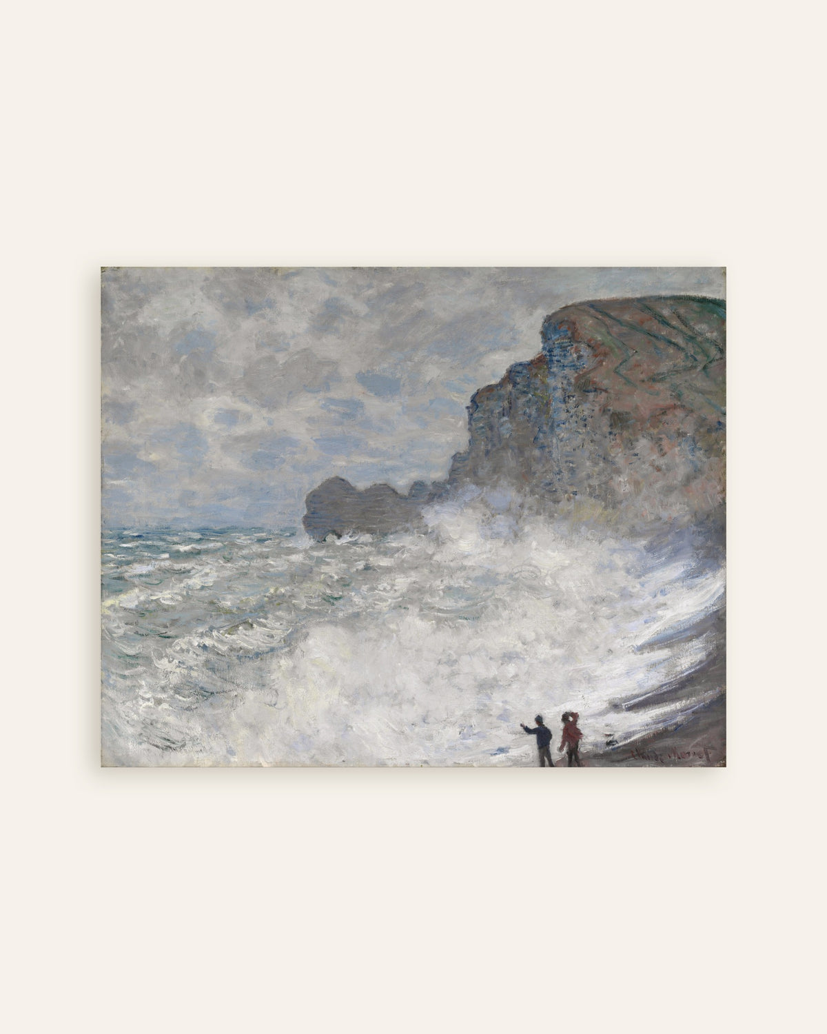 Poster Storm bij Étretat (1883) van Claude Monet, miniatuur