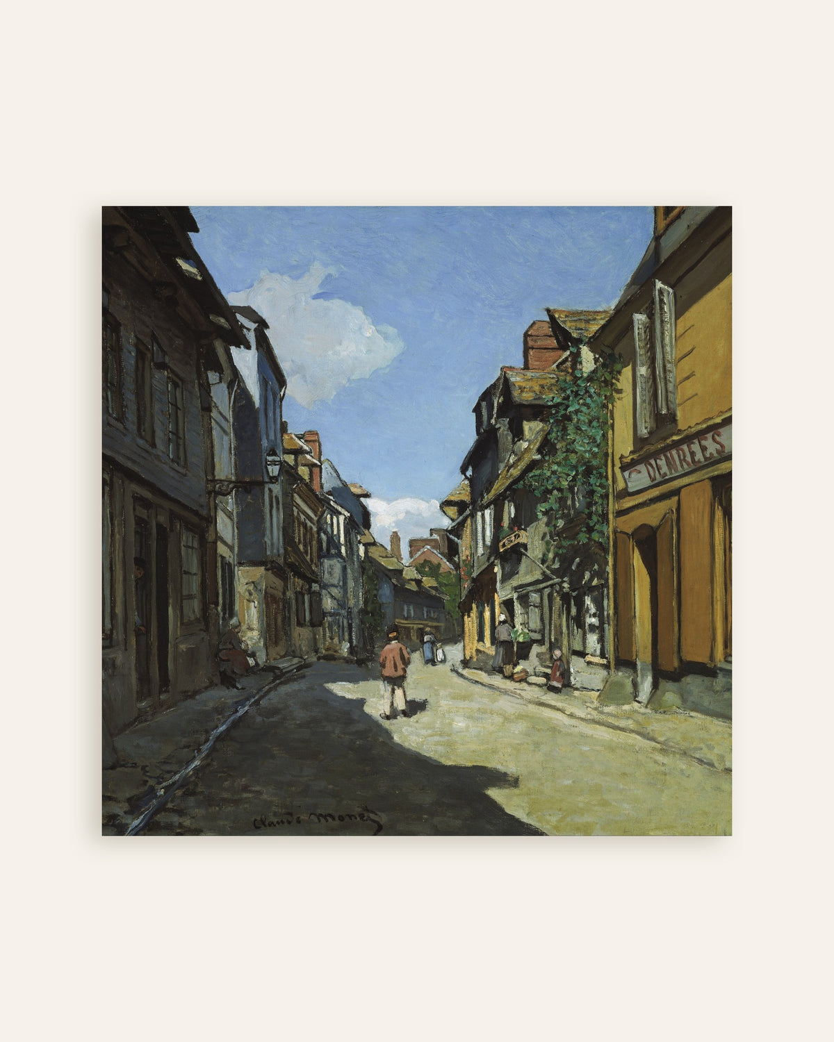 Poster De Rue de la Bavole in Honfleur (1864) van Claude Monet, miniatuur