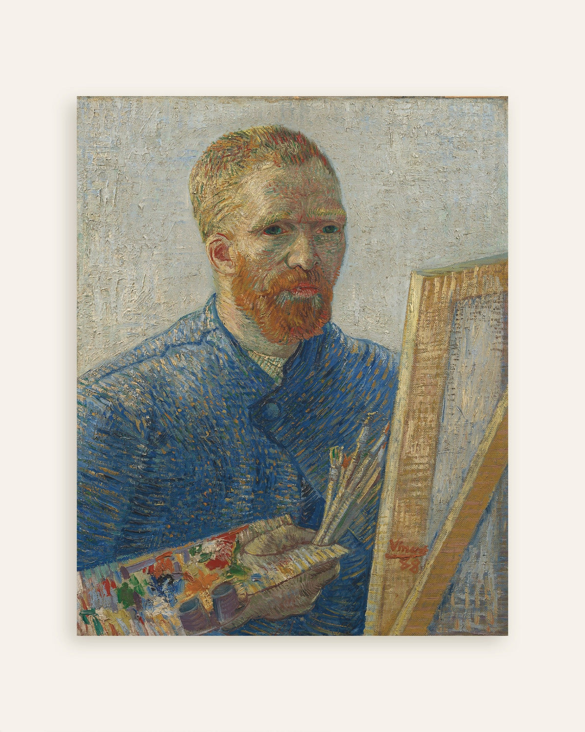 Poster van Zelfportret als schilder (1888) van Vincent van Gogh, miniatuur
