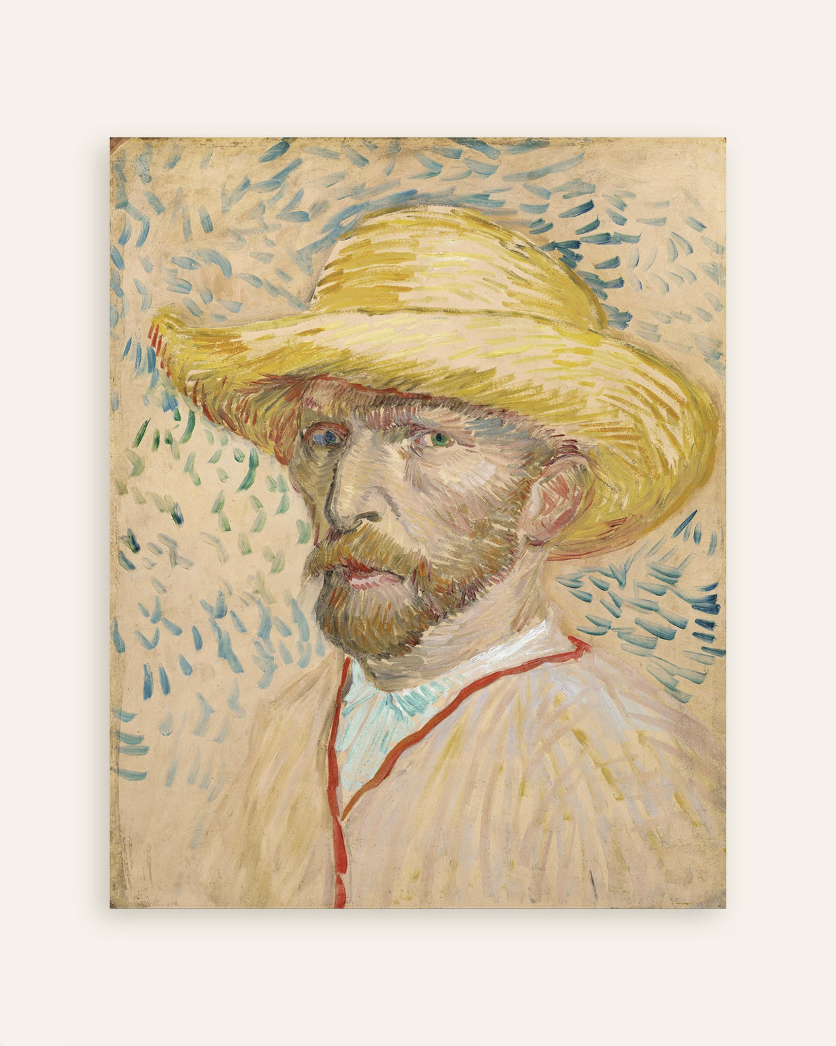 Poster de l’Autoportrait au chapeau de paille et à la blouse de peintre (1887) de Vincent van Gogh, vignette